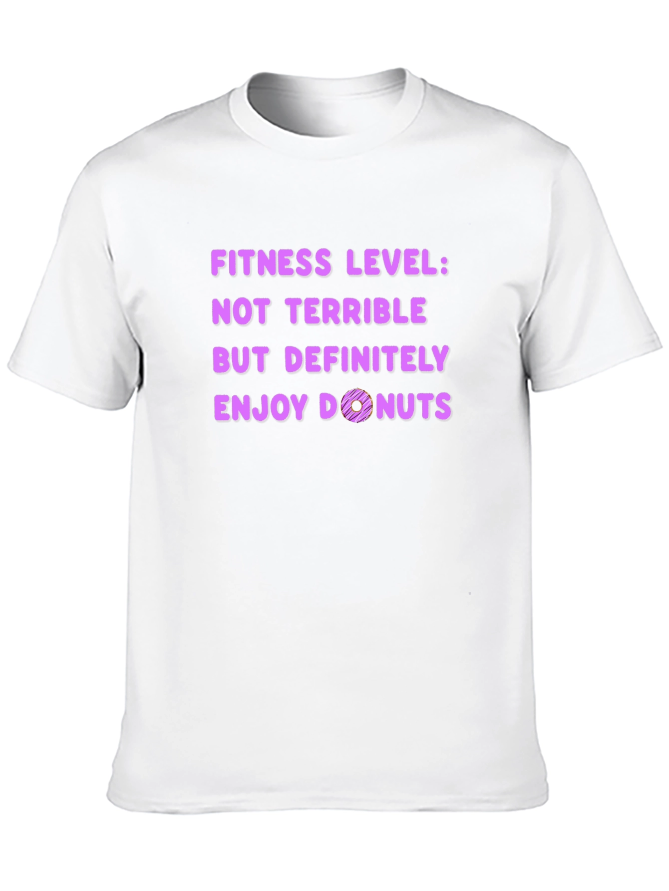 Funny Fitness Level Donut Graphic T-Shirt