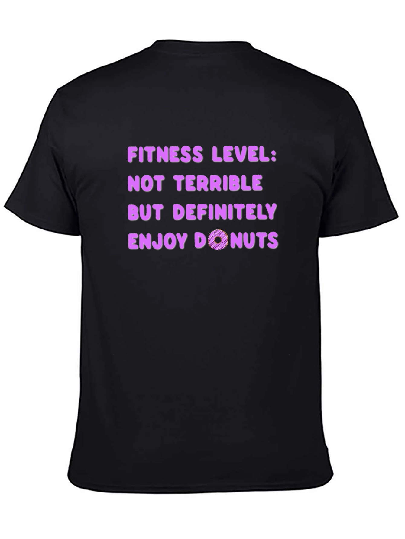 Funny Fitness Level Donut Graphic T-Shirt