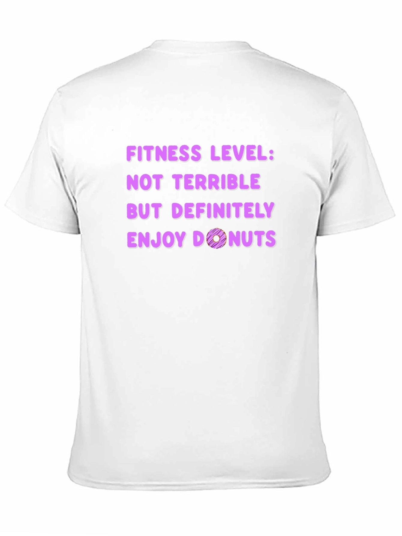 Funny Fitness Level Donut Graphic T-Shirt