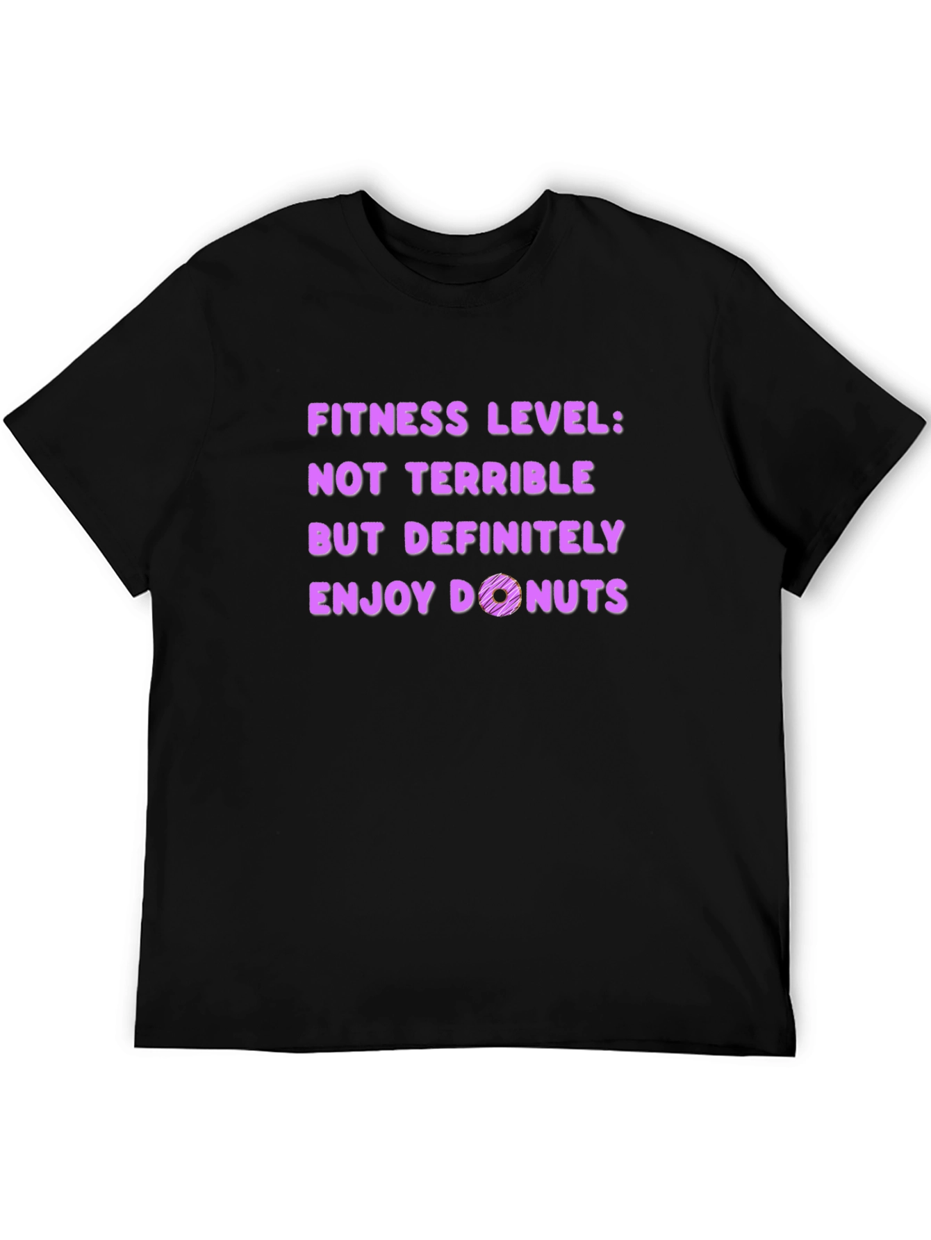 Funny Fitness Level Donut Graphic T-Shirt