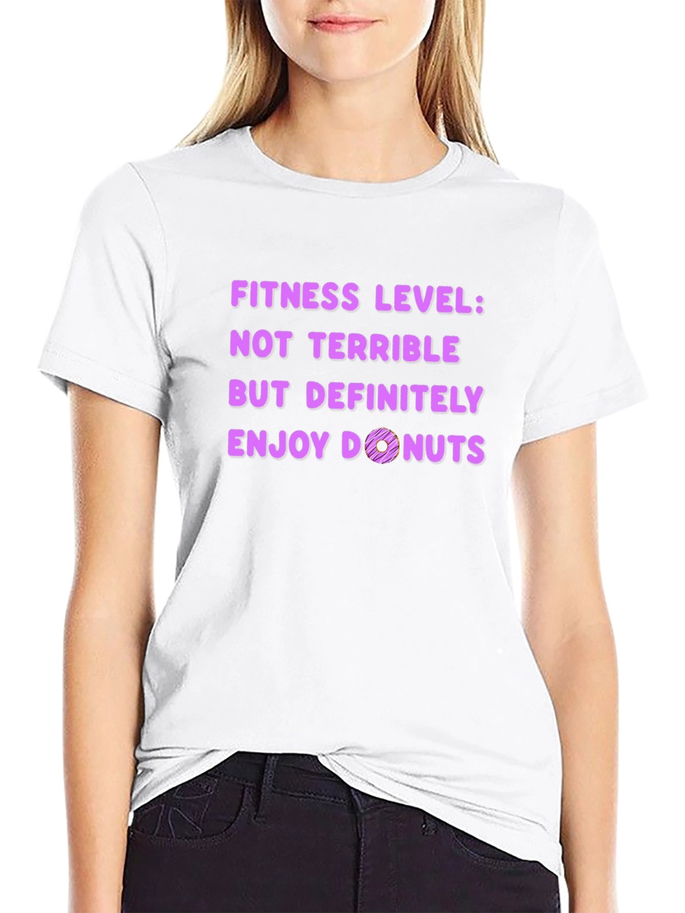 Funny Fitness Level Donut Graphic T-Shirt