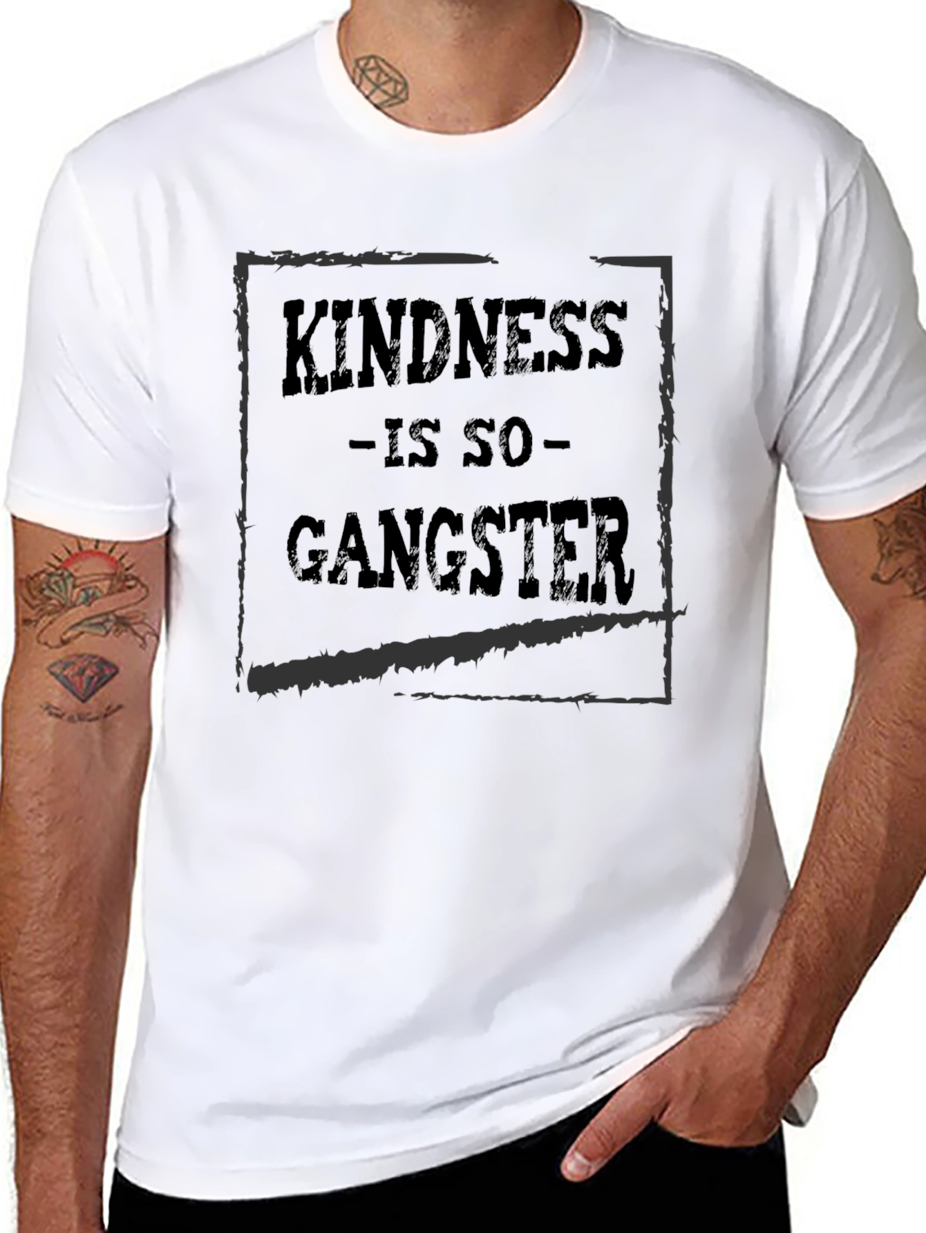 Kindness Is So Gangster Black Graphic T-Shirt