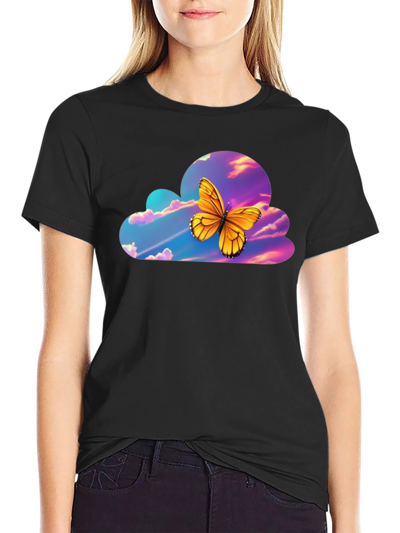 Butterfly Cloud Graphic T-Shirt