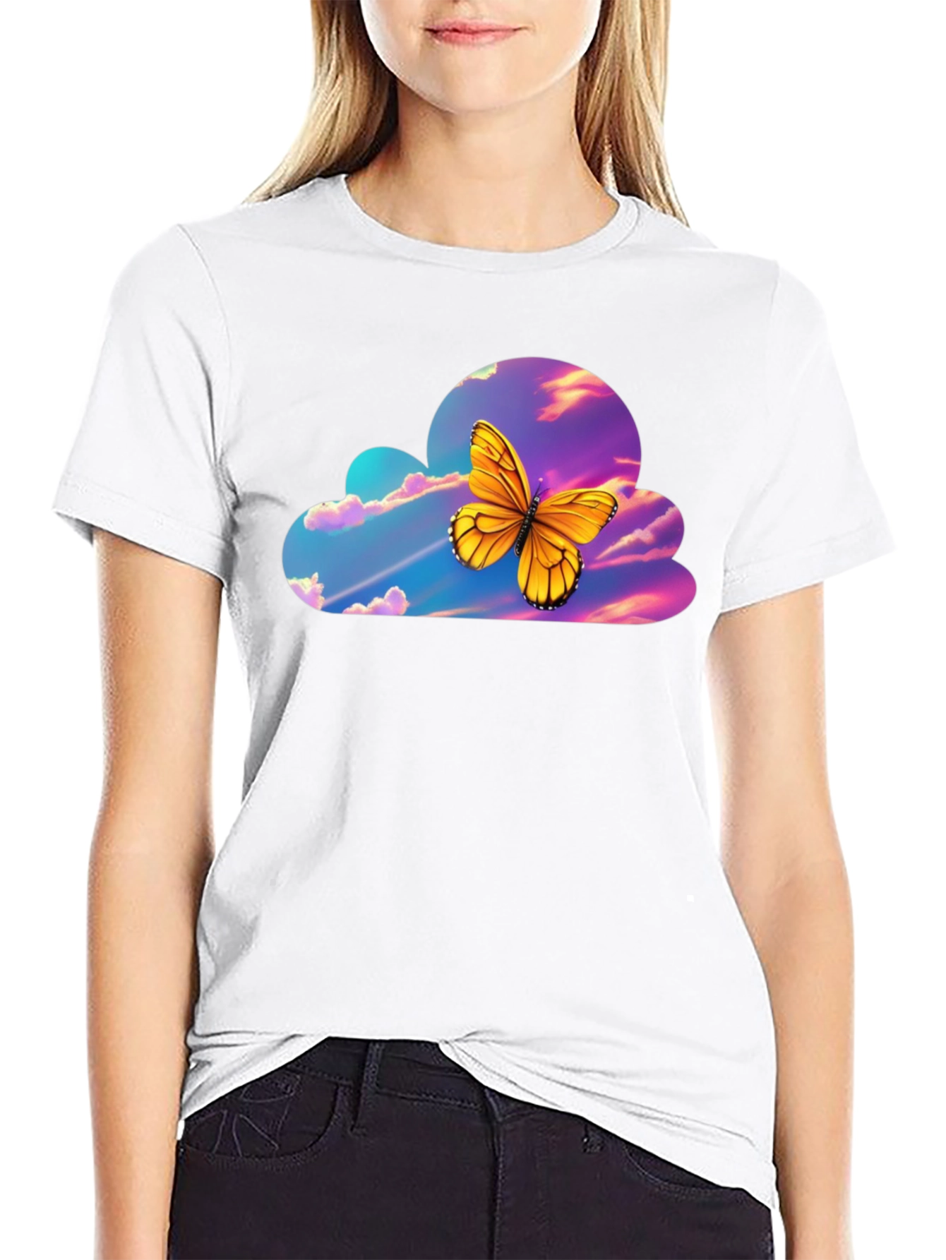 Butterfly Cloud Graphic T-Shirt