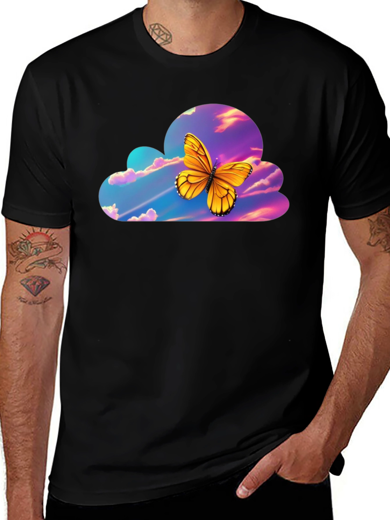 Butterfly Cloud Graphic T-Shirt