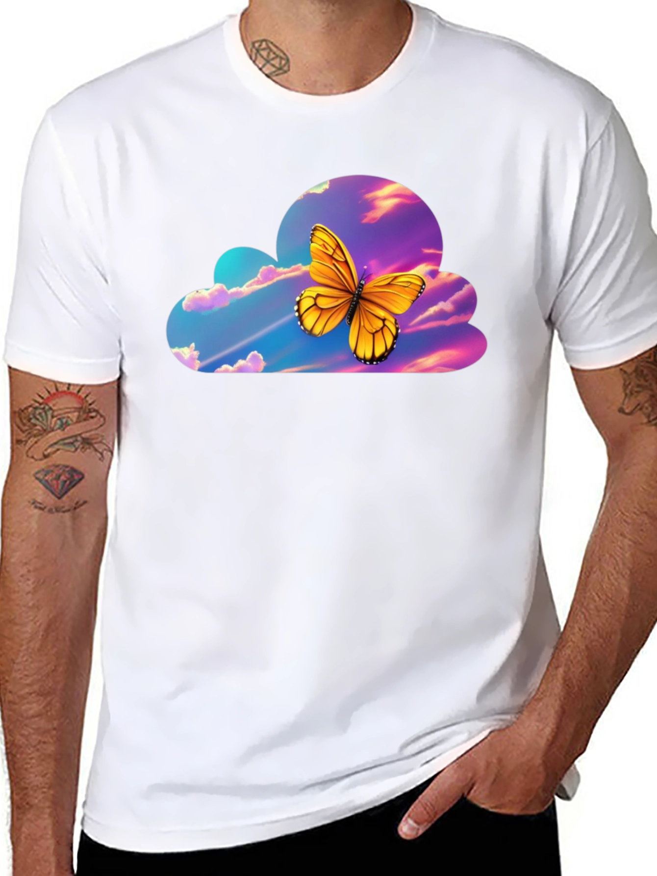 Butterfly Cloud Graphic T-Shirt