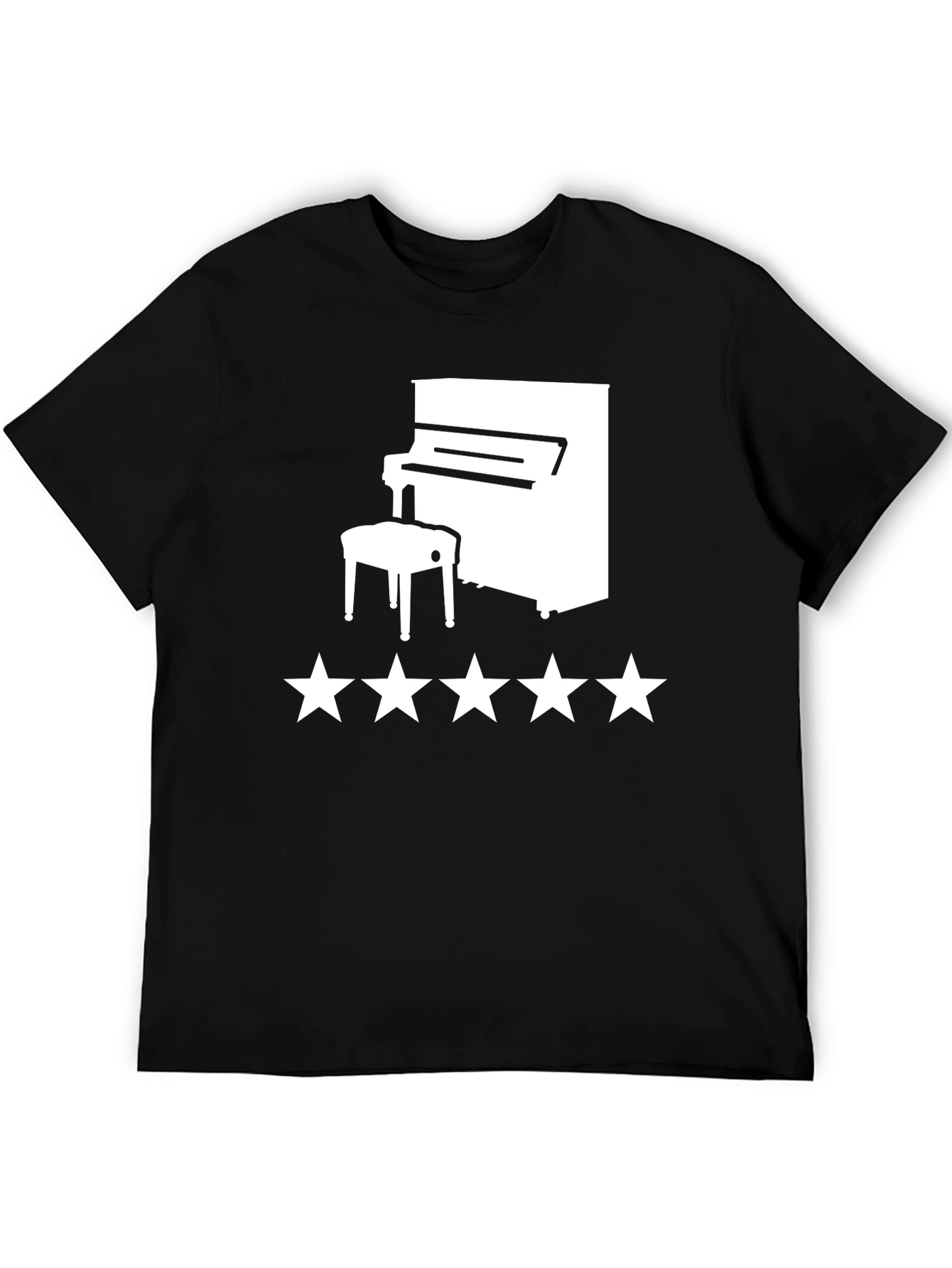 Piano Star T-Shirt - Black Graphic Tee