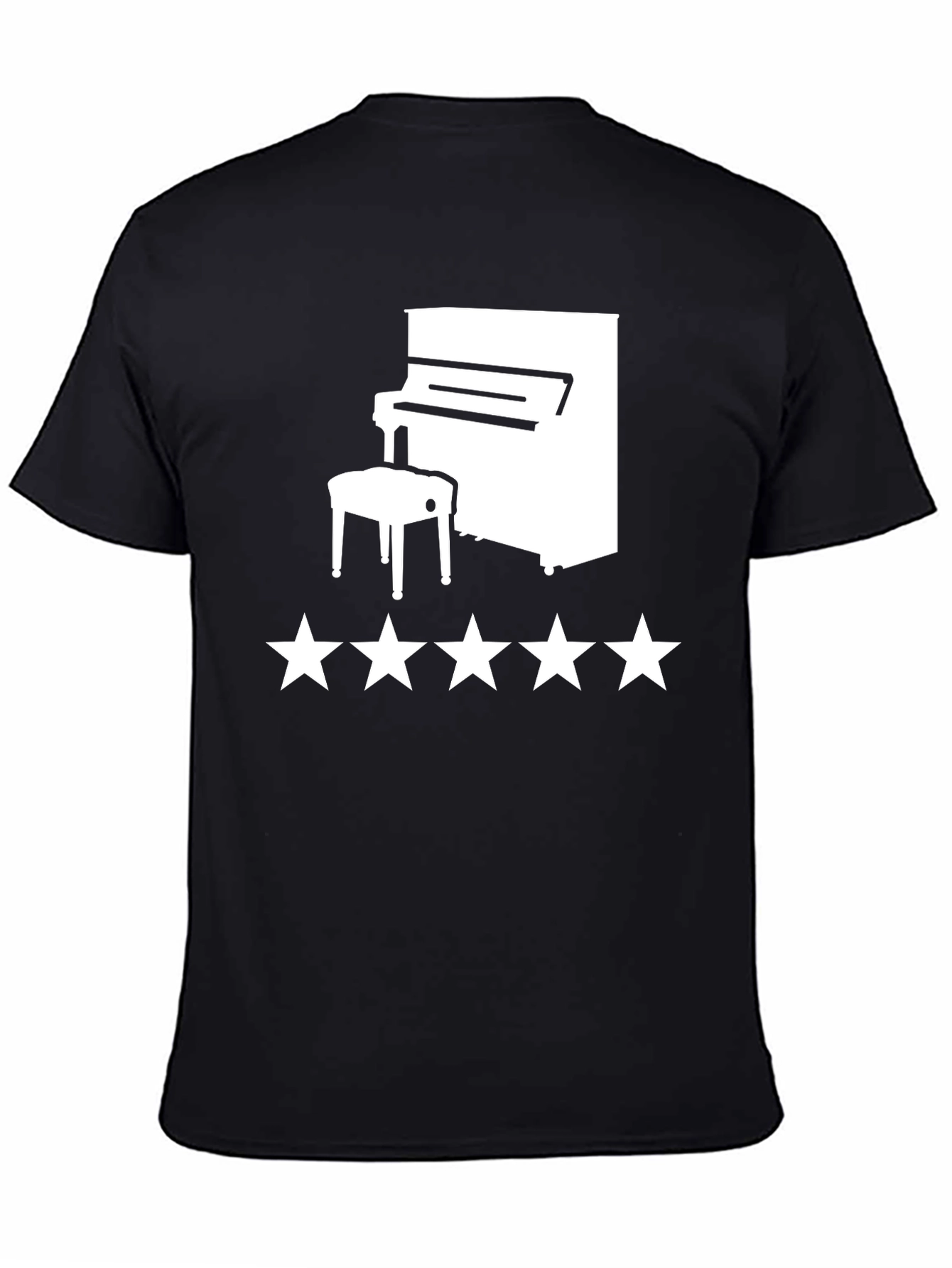 Piano Star T-Shirt - Black Graphic Tee