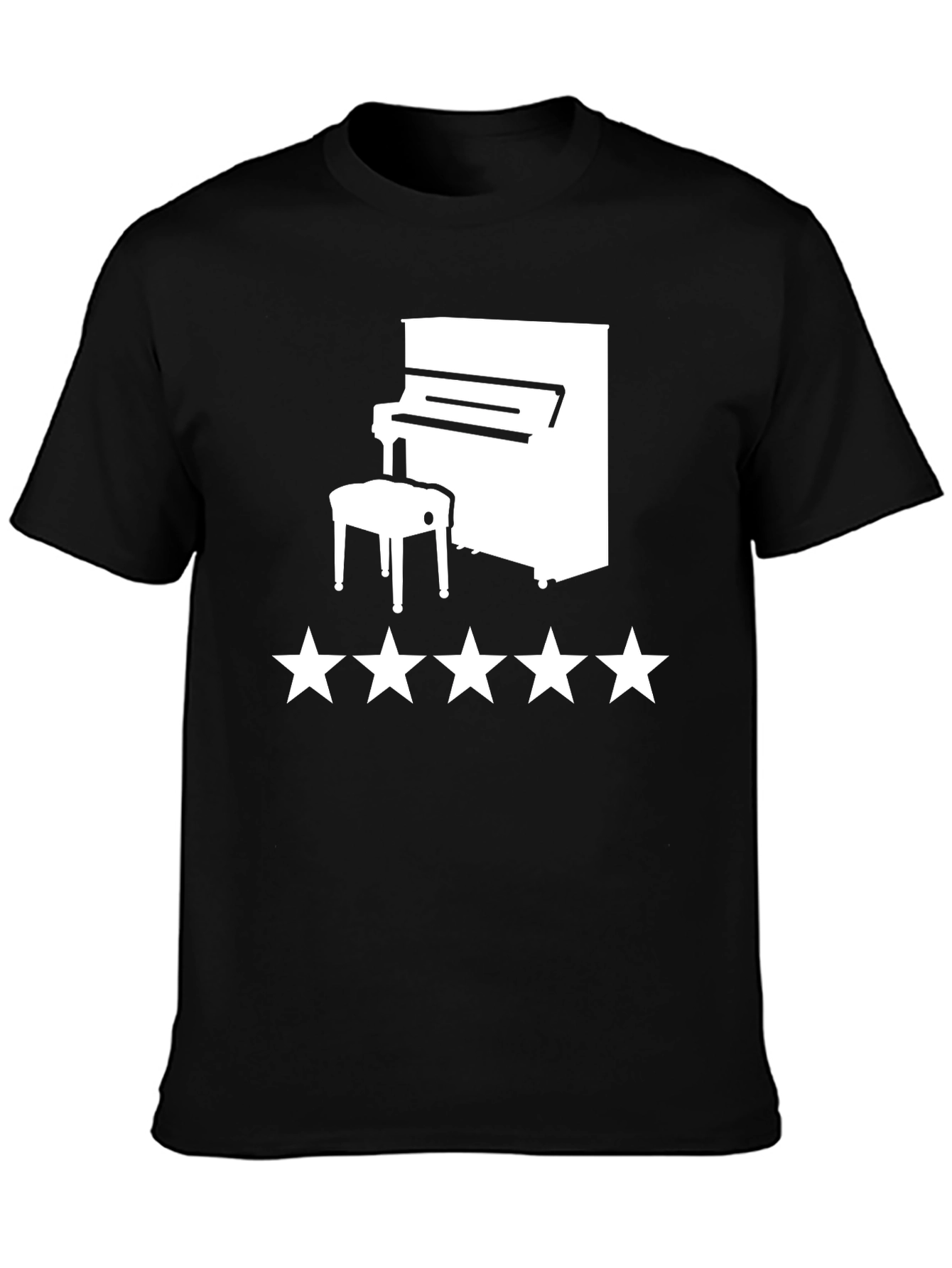Piano Star T-Shirt - Black Graphic Tee