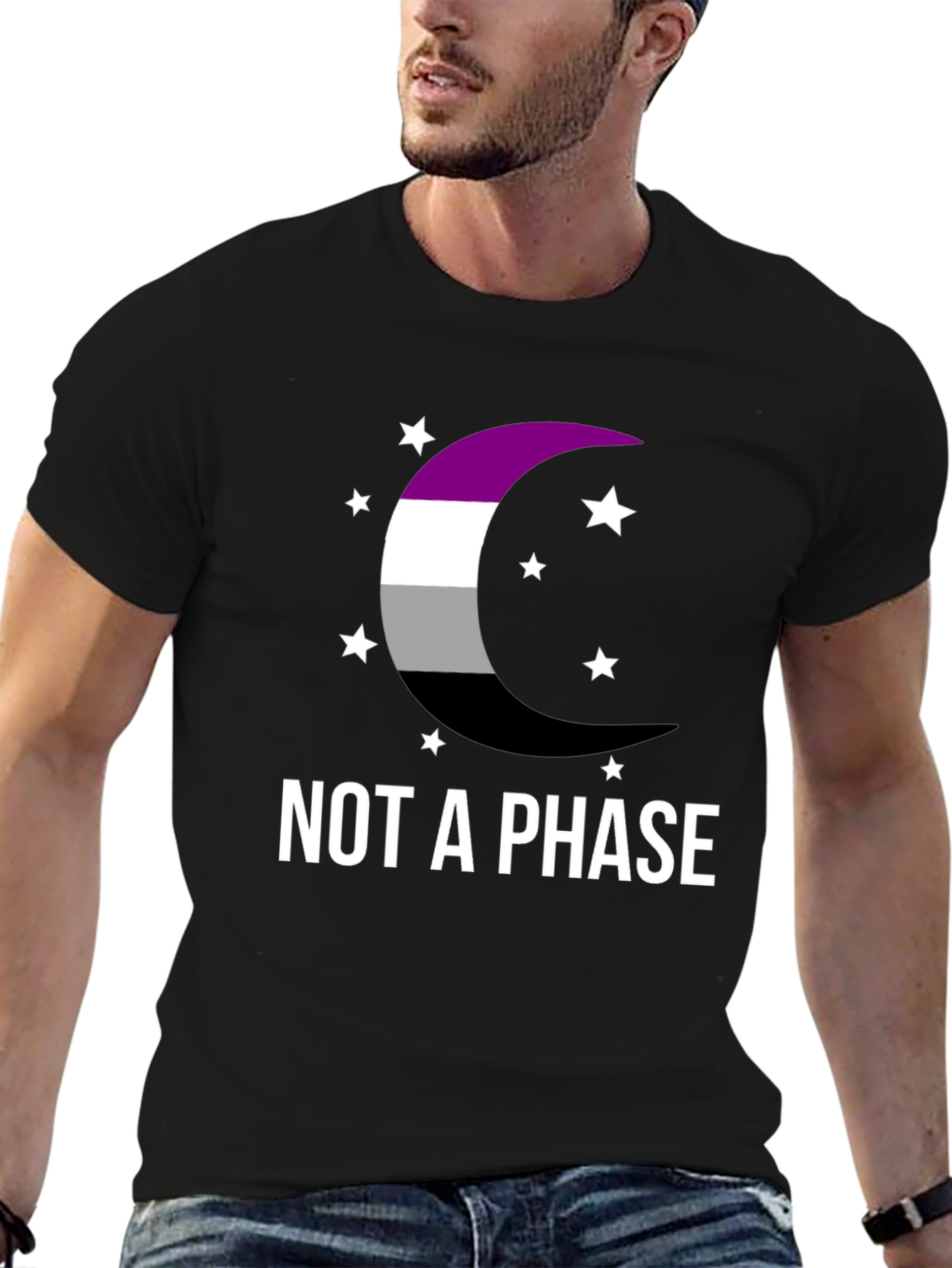 Asexual Pride Moon T-Shirt - Not A Phase