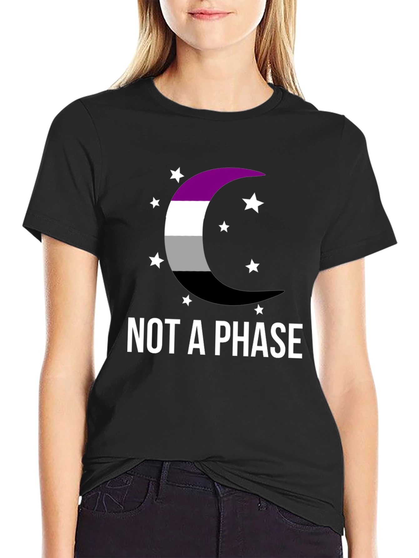 Asexual Pride Moon T-Shirt - Not A Phase