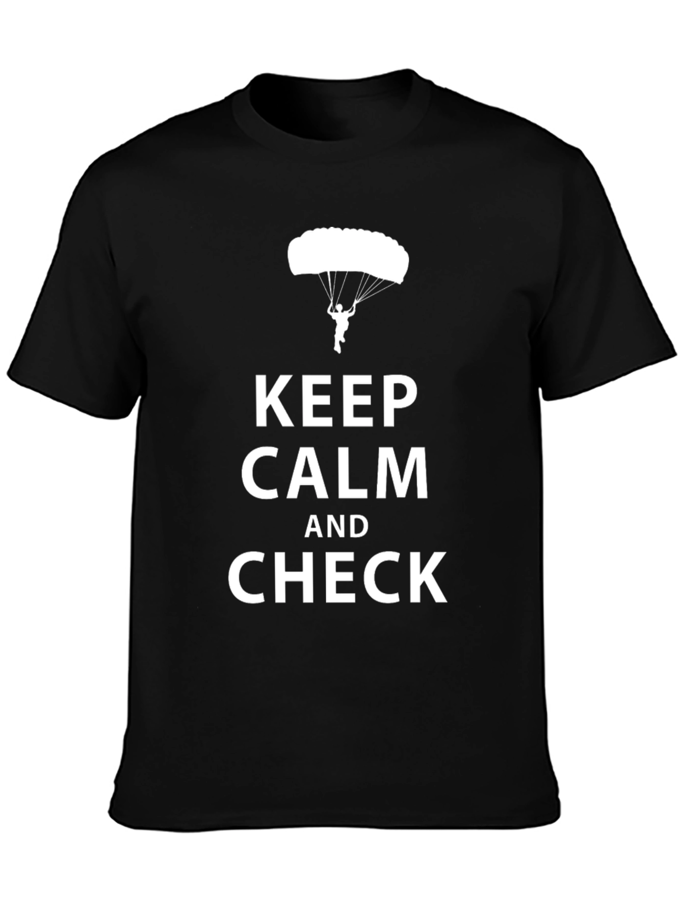 Keep Calm and Check Mens Black T-Shirt