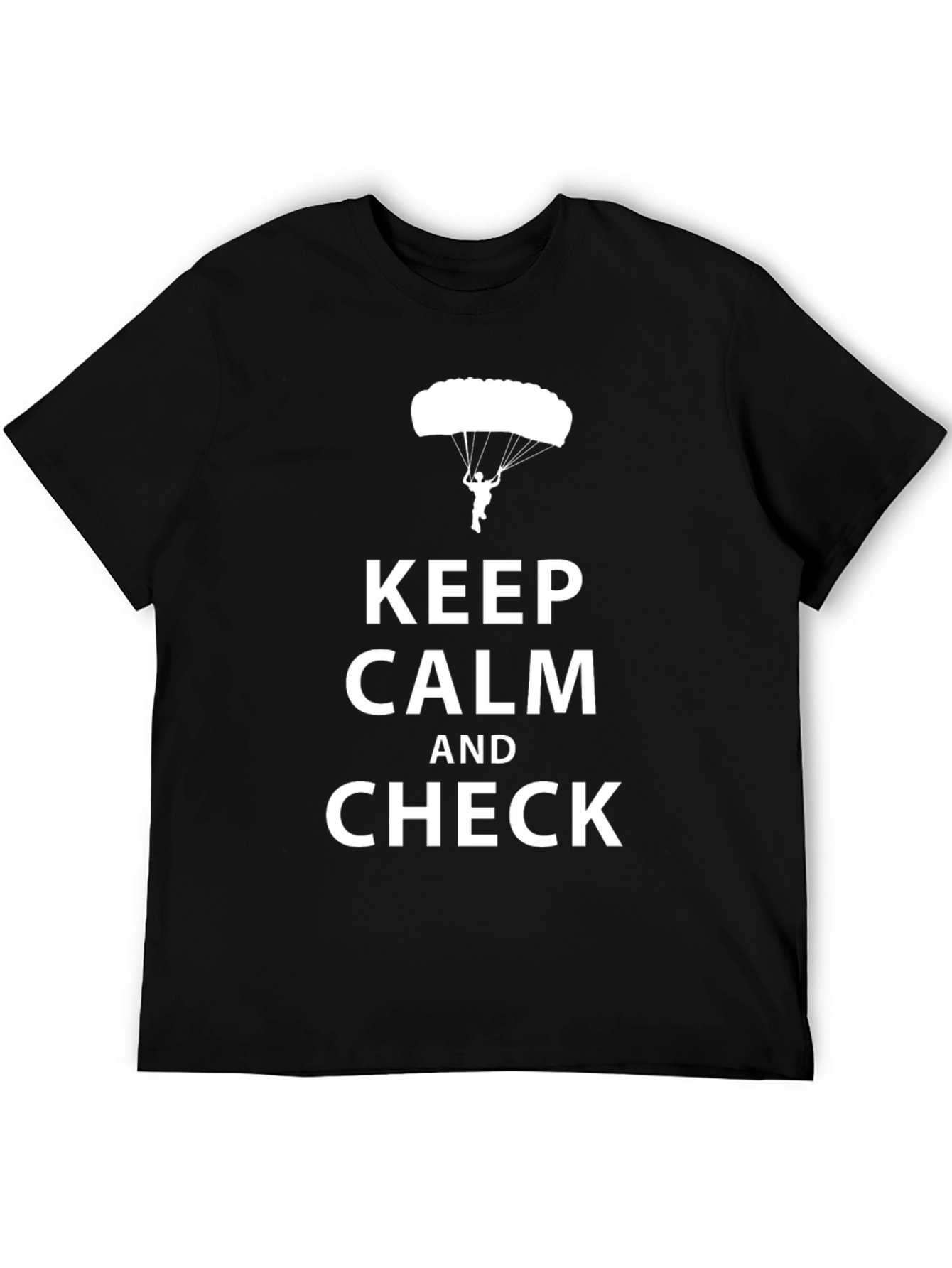 Keep Calm and Check Mens Black T-Shirt