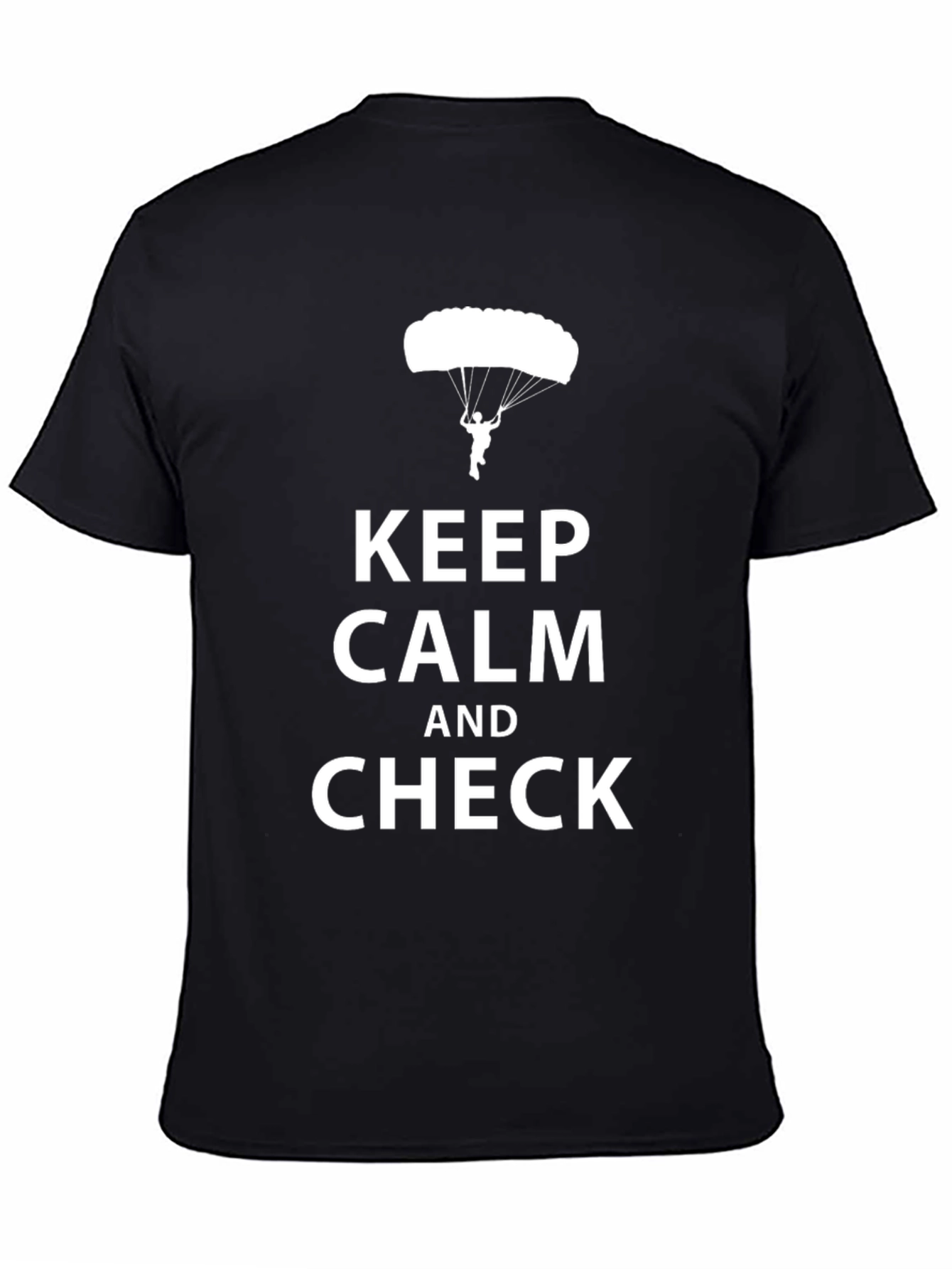 Keep Calm and Check Mens Black T-Shirt