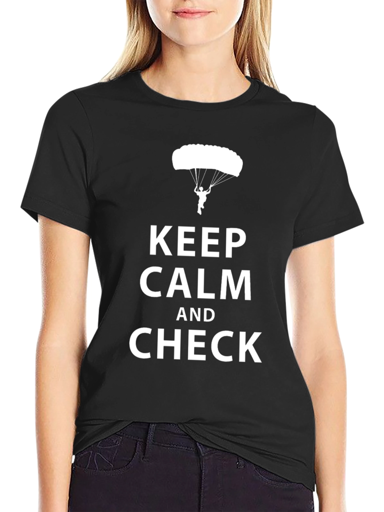 Keep Calm and Check Mens Black T-Shirt