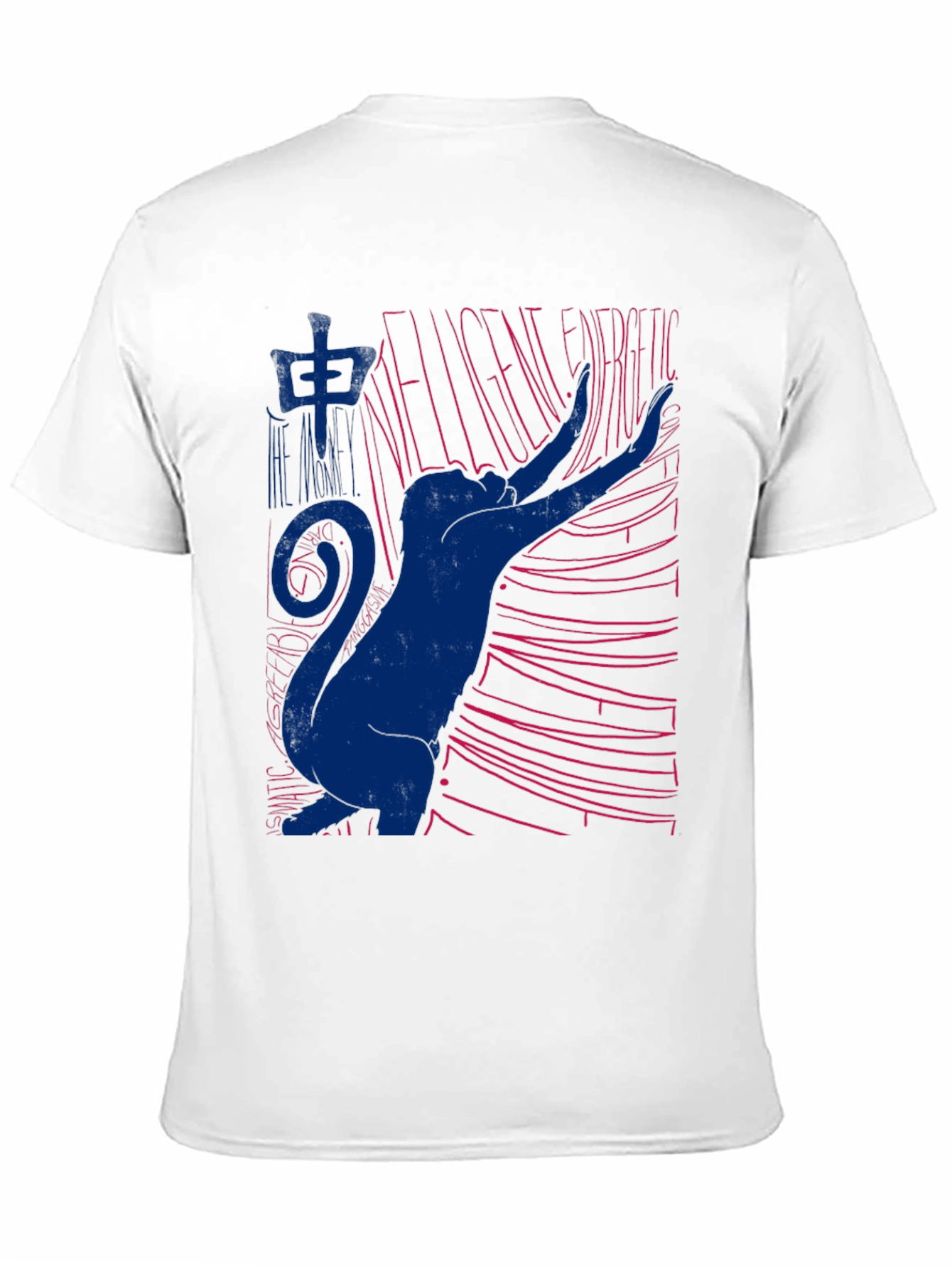 Abstract Cat Graphic T-Shirt - Black