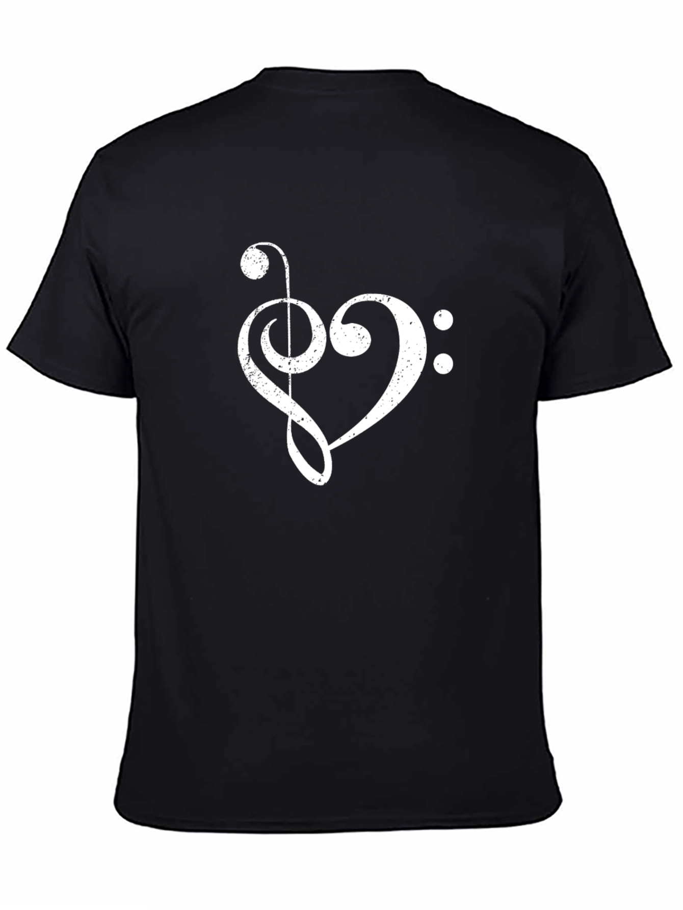 Musical Heart T-Shirt - Unique Bass Clef Design