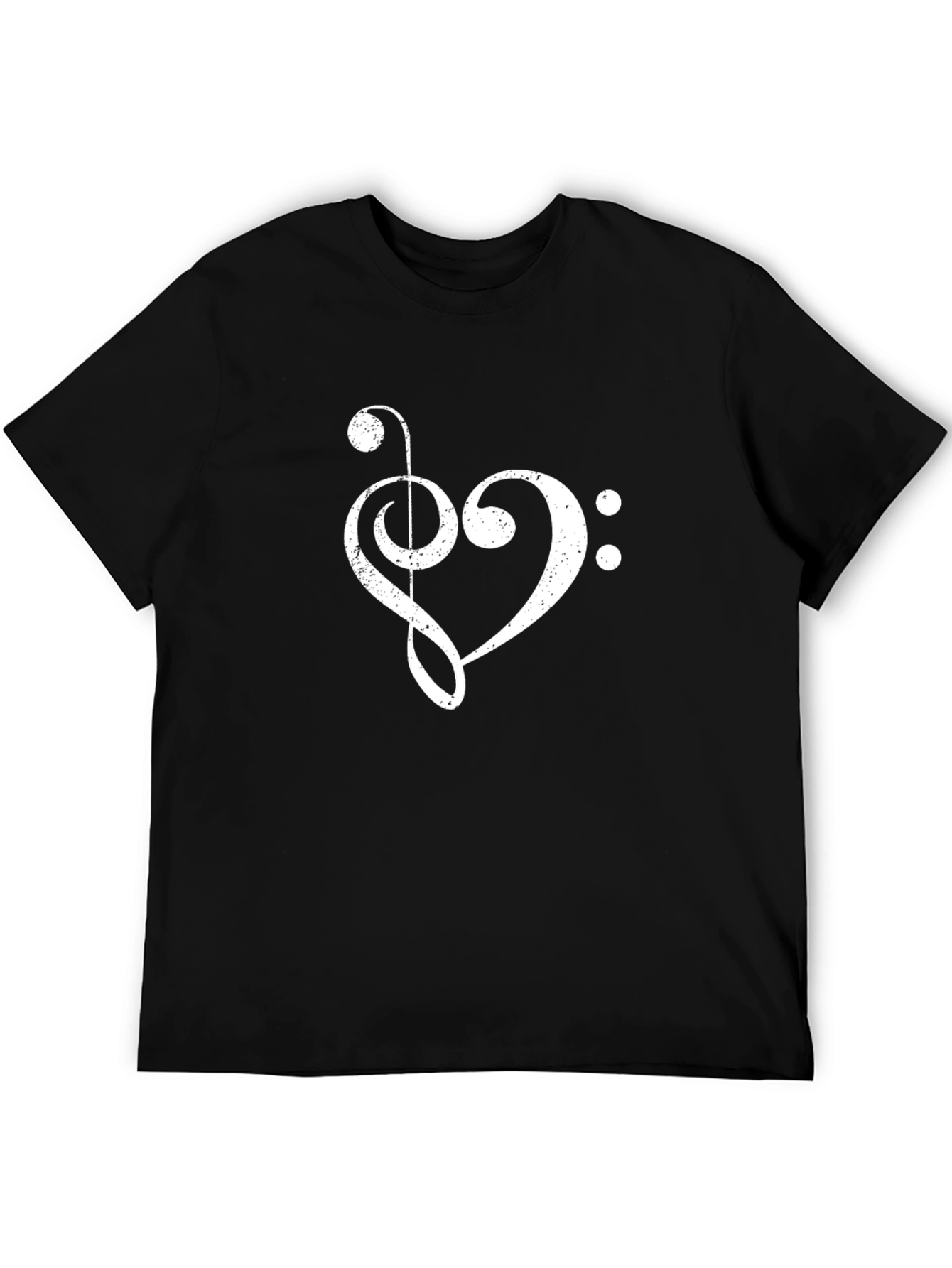 Musical Heart T-Shirt - Unique Bass Clef Design