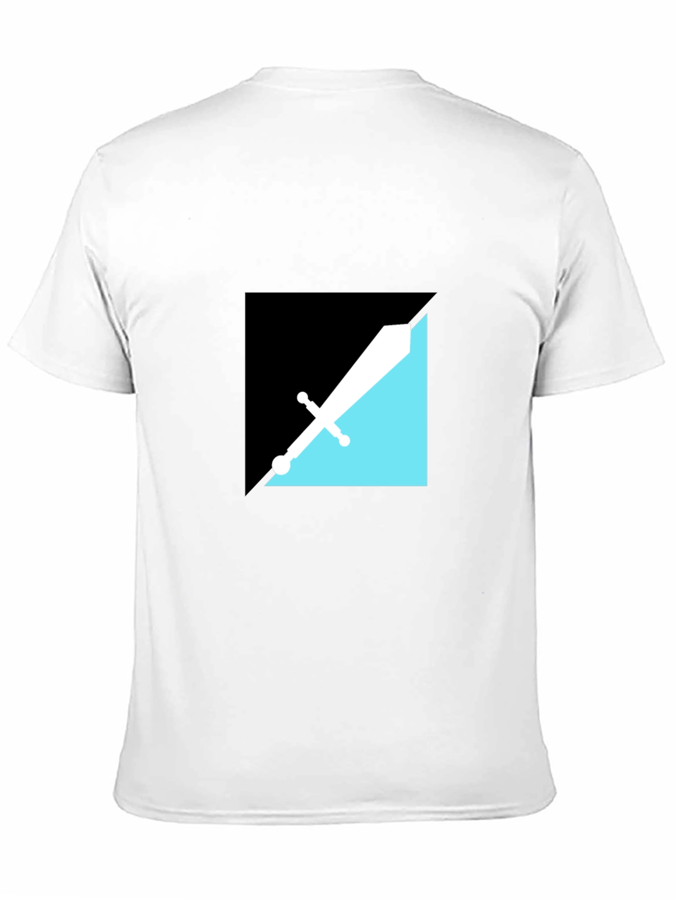 Modern Geometric Sword Graphic Tee - Black