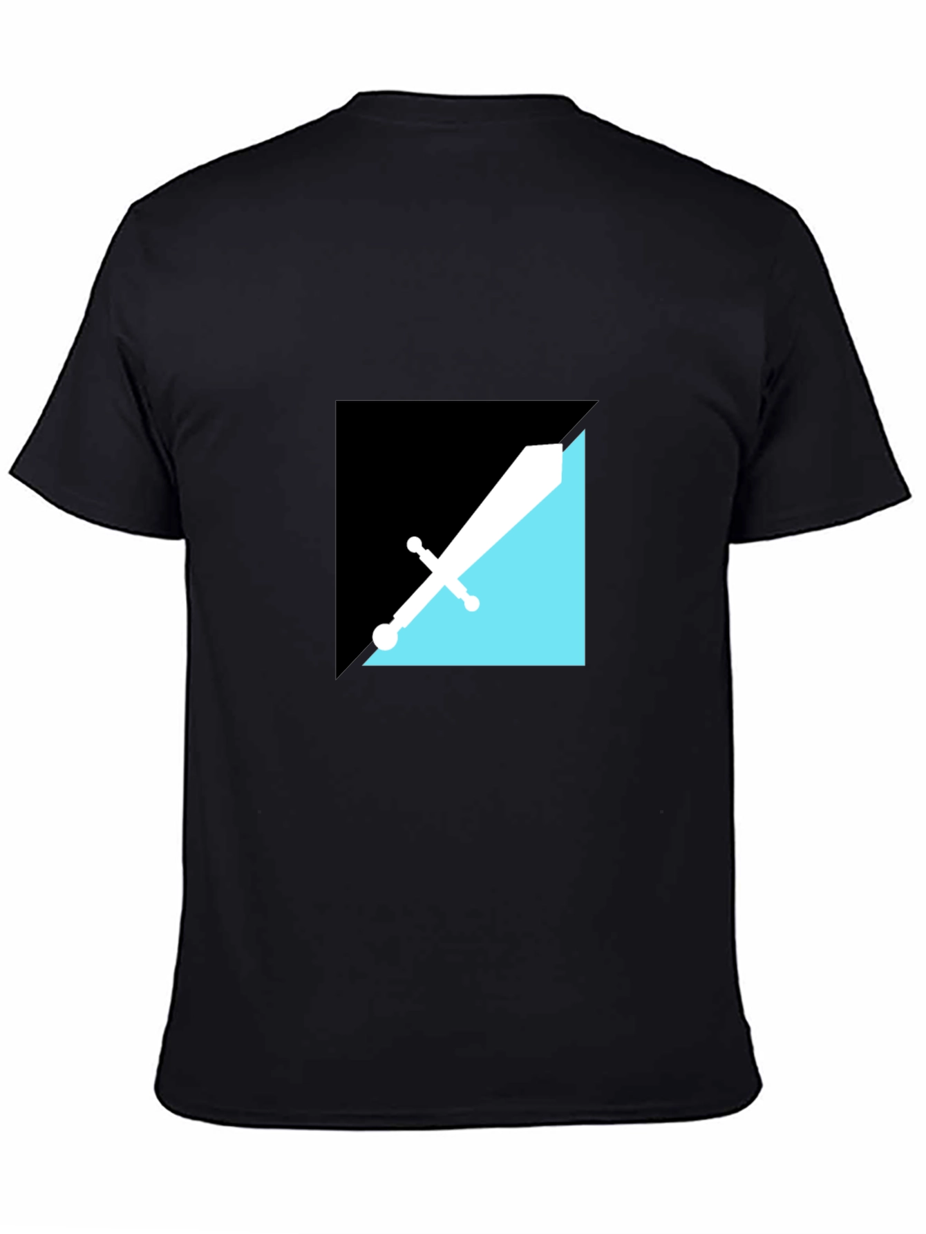 Modern Geometric Sword Graphic Tee - Black