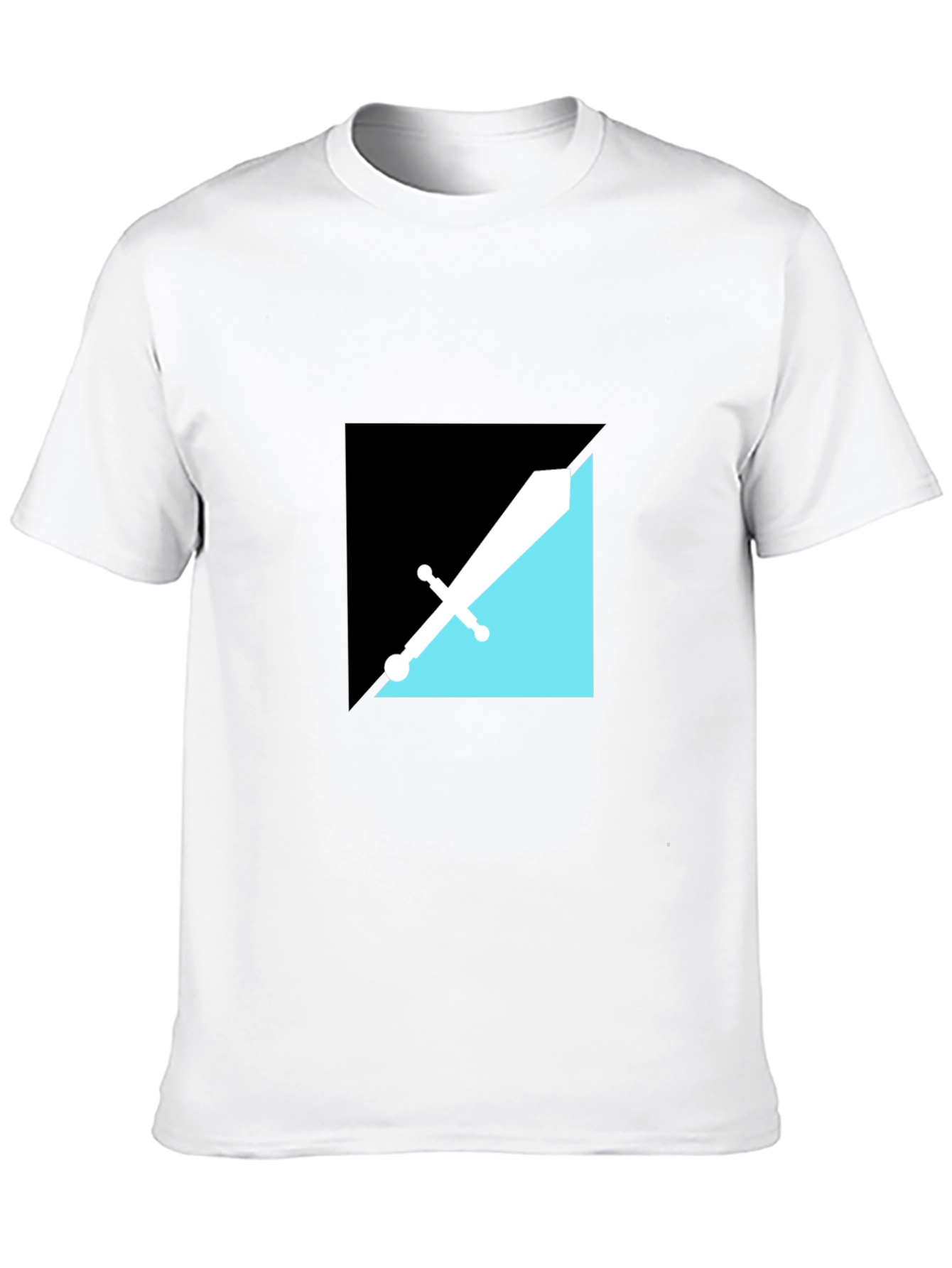 Modern Geometric Sword Graphic Tee - Black