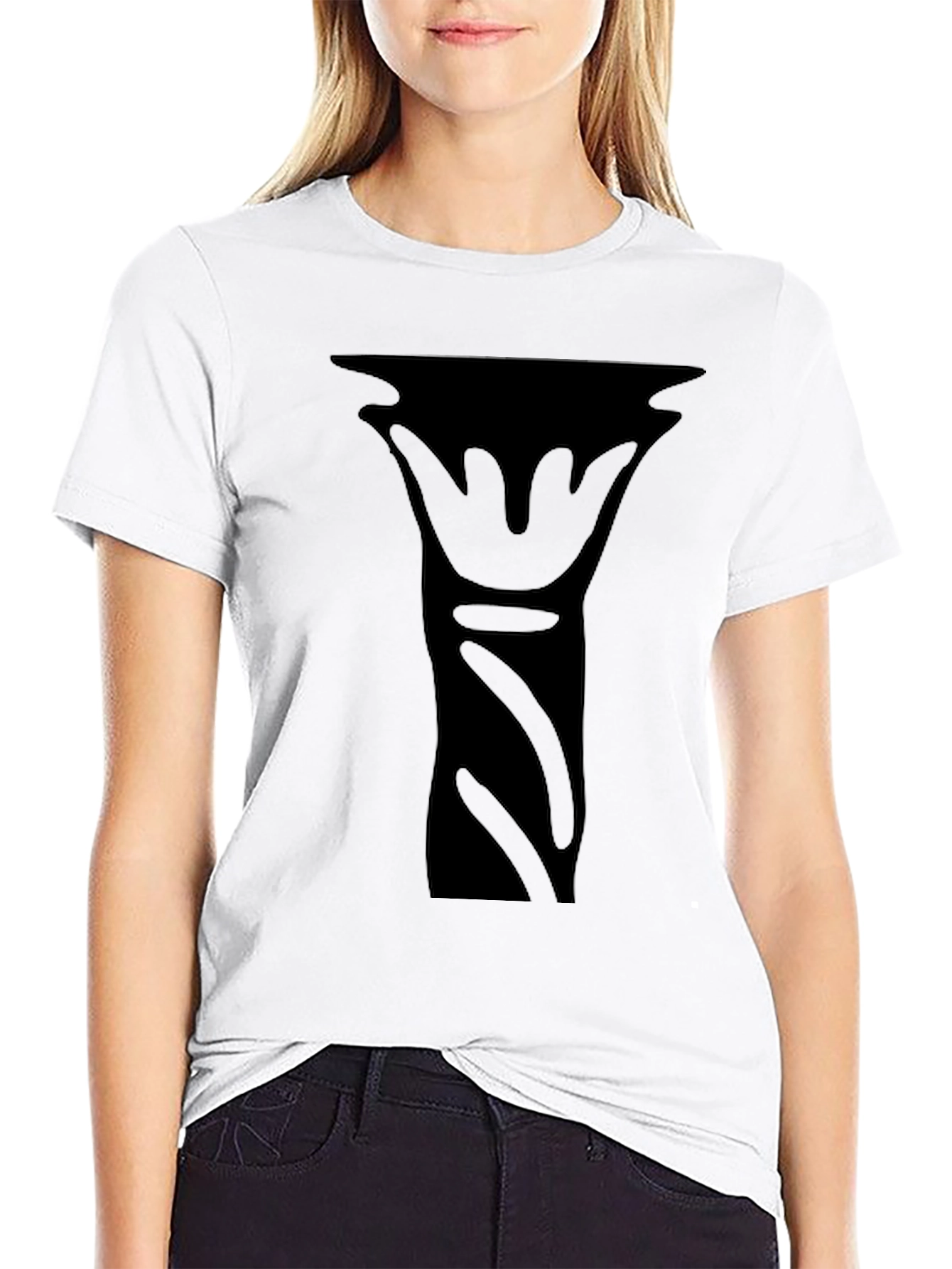 Black Graphic Tee - Abstract Art