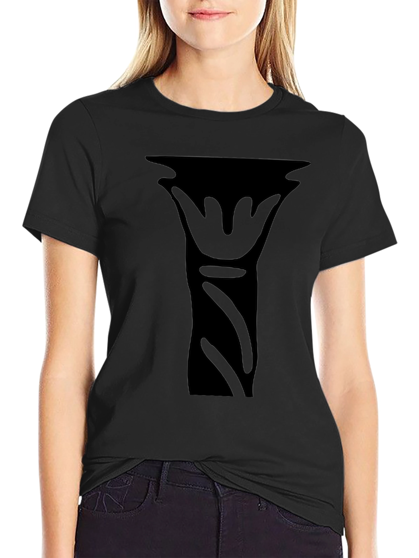 Black Graphic Tee - Abstract Art