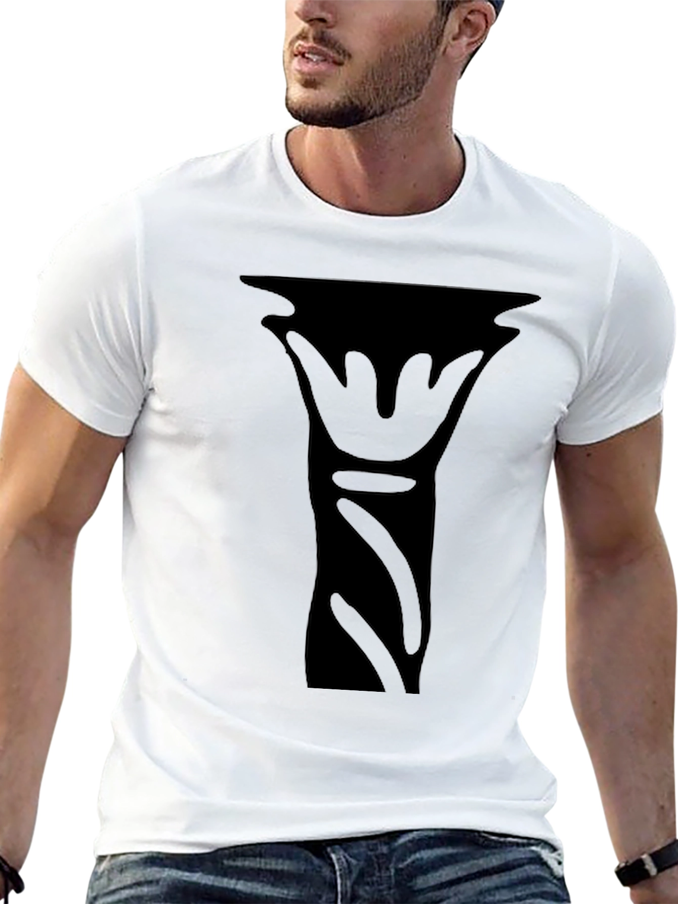 Black Graphic Tee - Abstract Art