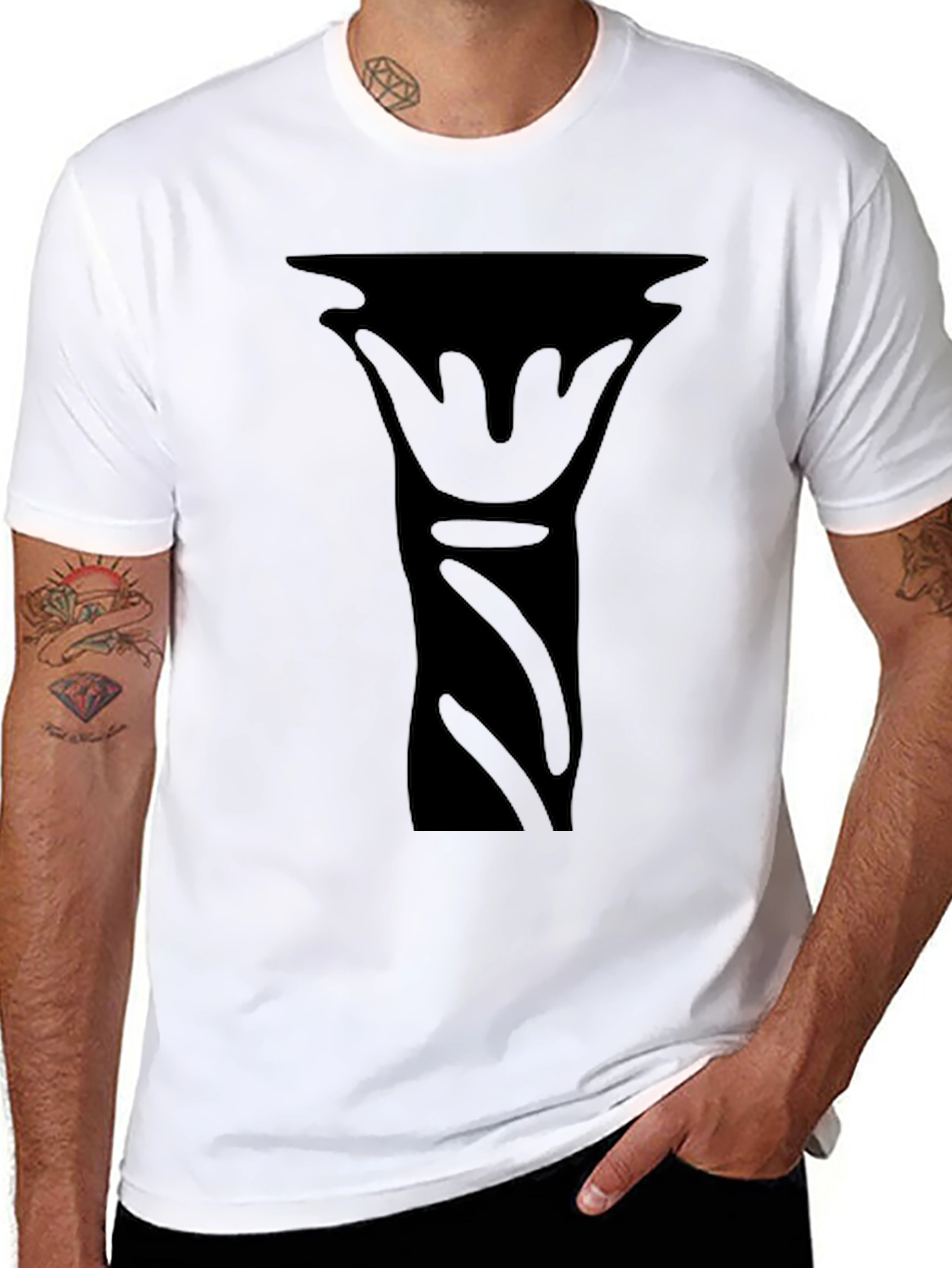Black Graphic Tee - Abstract Art