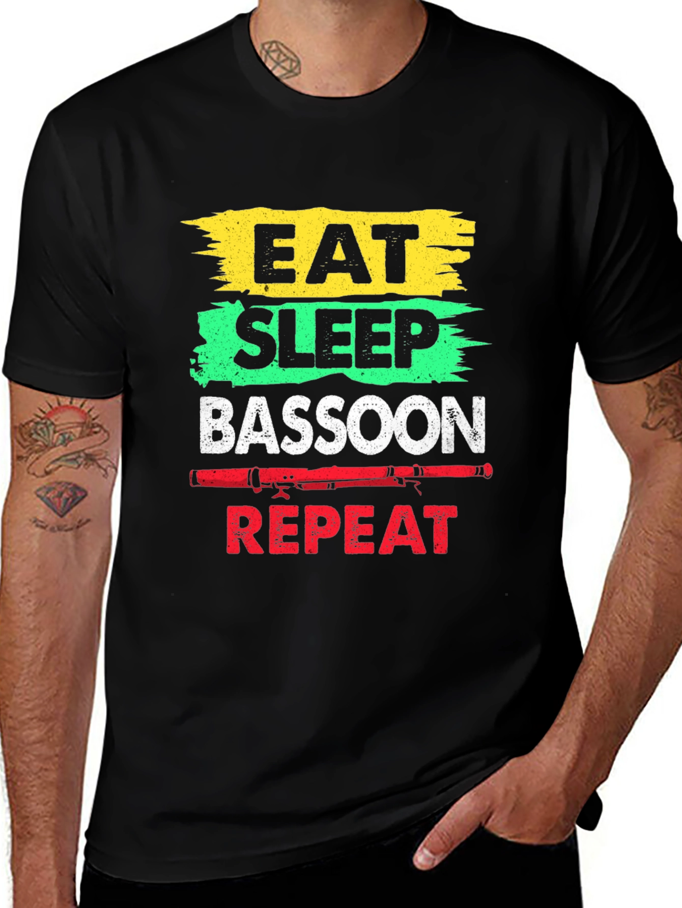 Eat Sleep Bassoon Repeat Graphic T-Shirt