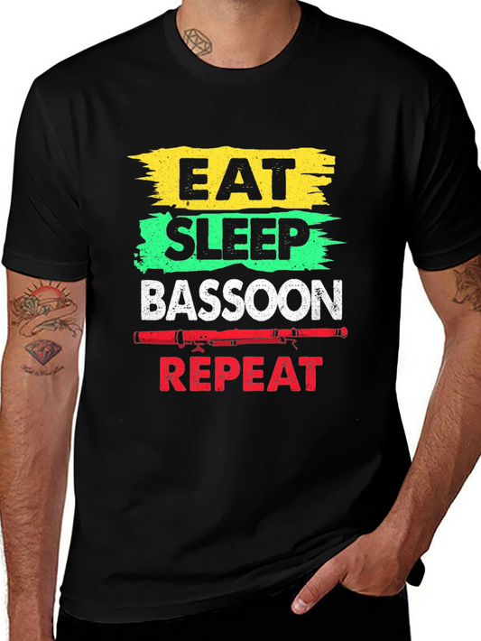 Eat Sleep Bassoon Repeat Graphic T-Shirt