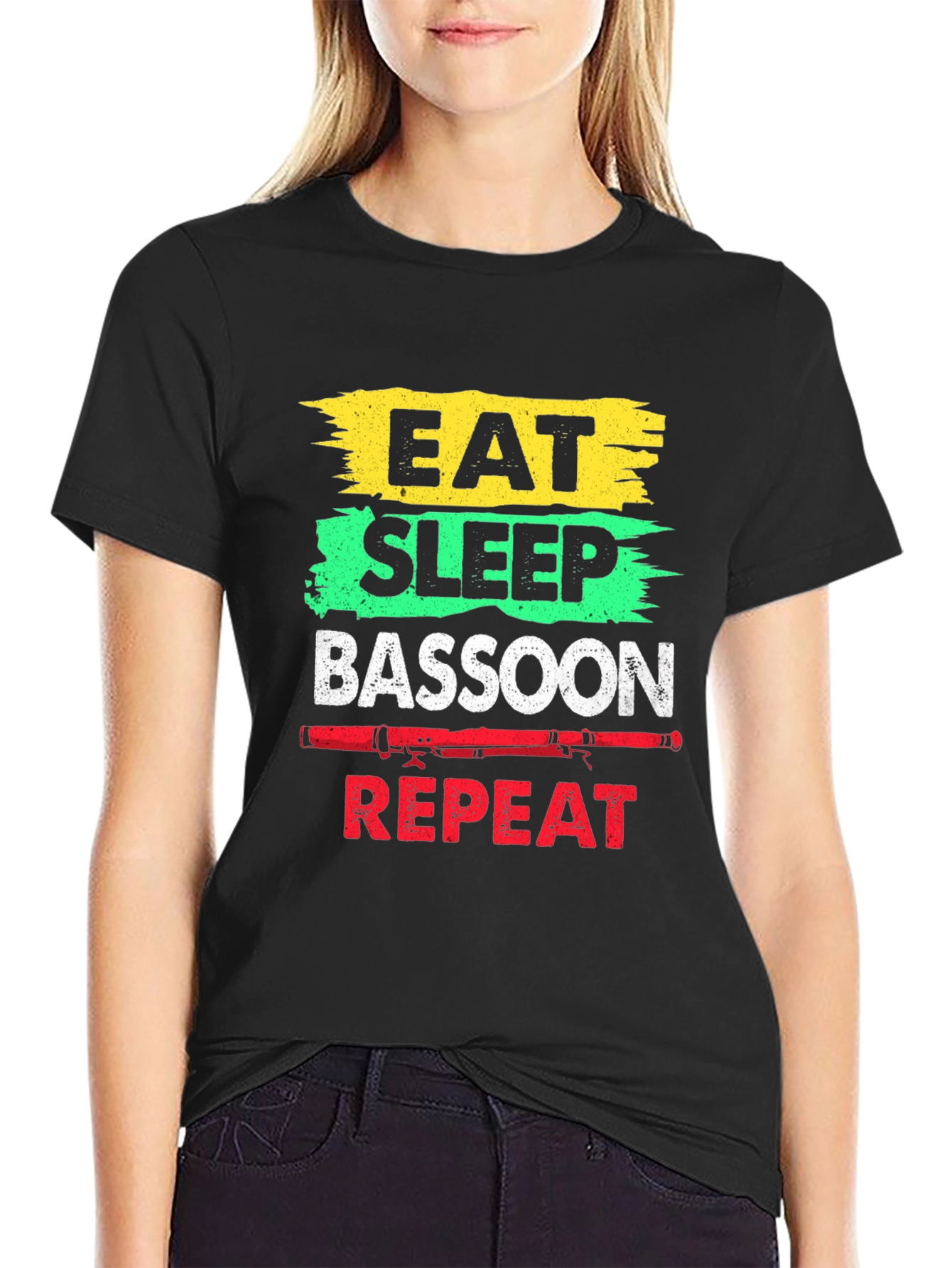 Eat Sleep Bassoon Repeat Graphic T-Shirt