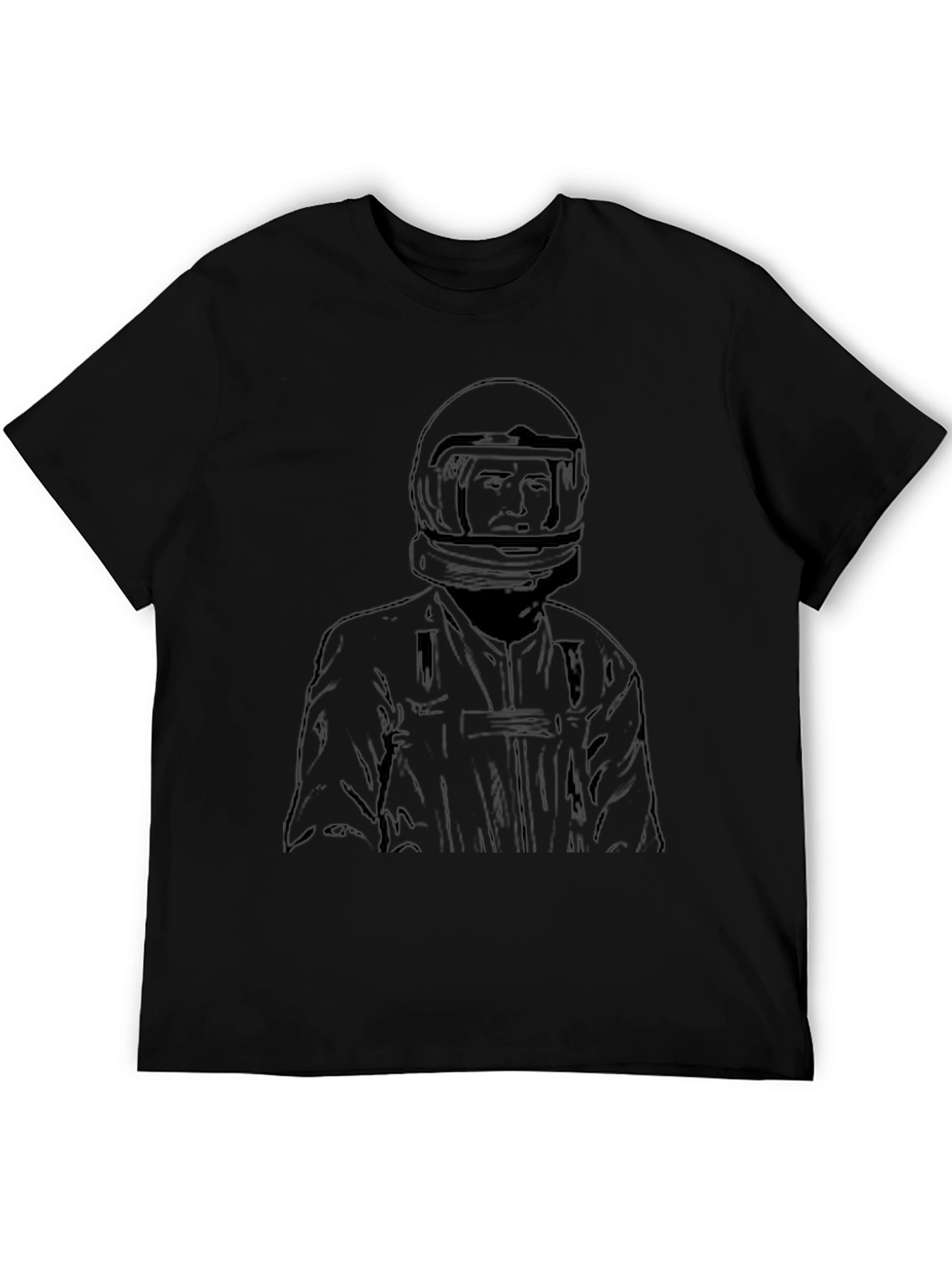 Racer Graphic Tee - Black Cotton T-Shirt