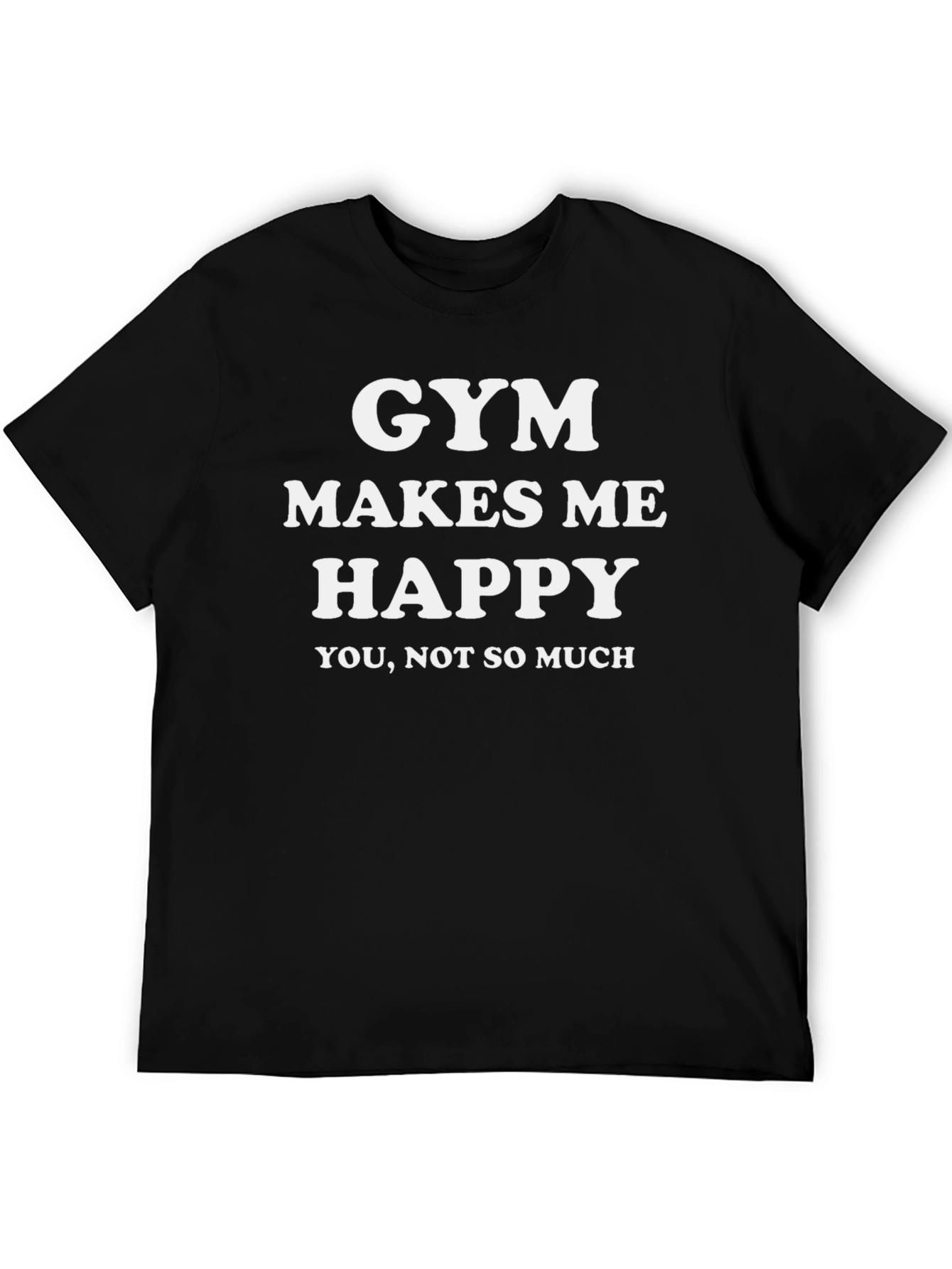 Gym Makes Me Happy Graphic Tee - Black