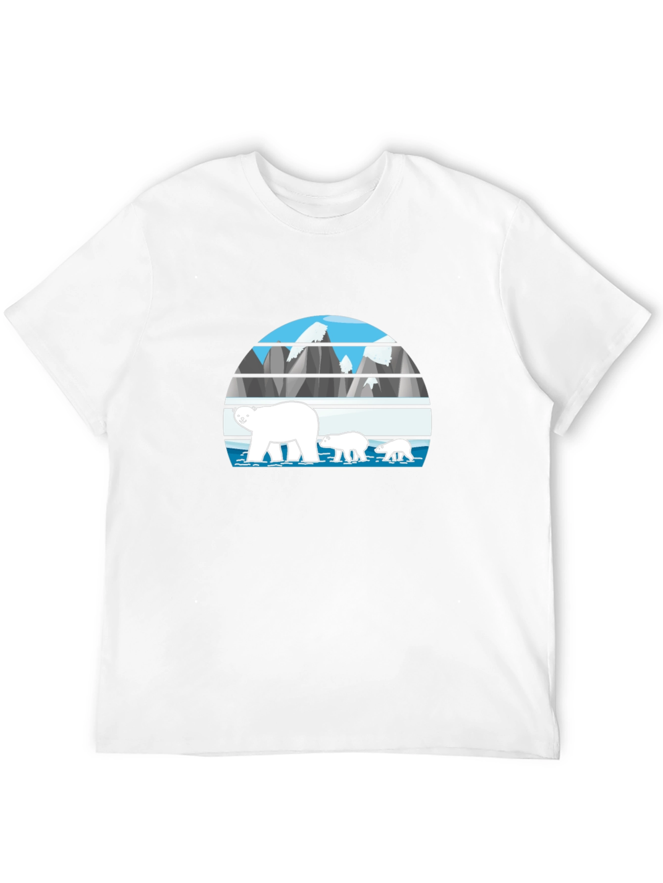 Polar Bear Family Graphic Tee - Black