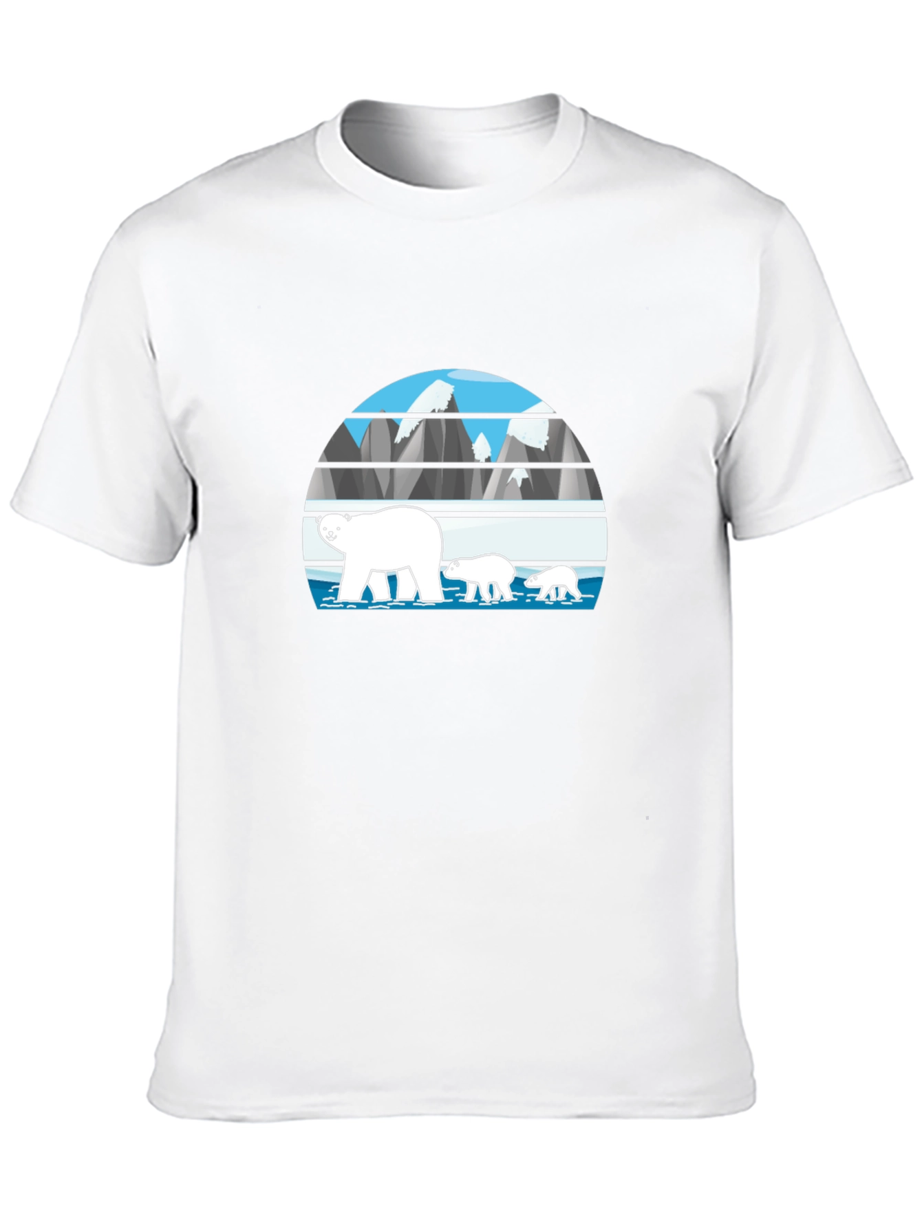 Polar Bear Family Graphic Tee - Black