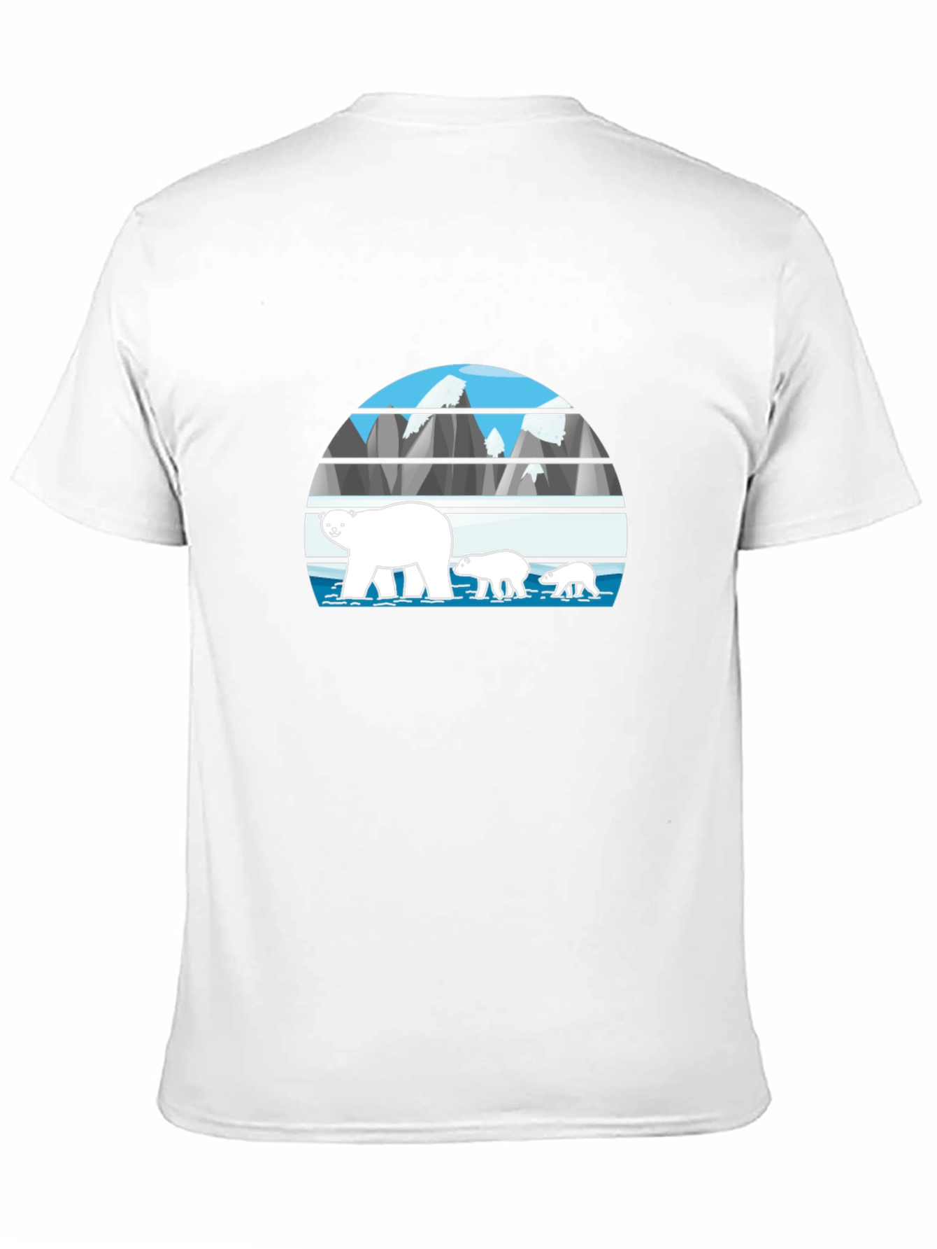 Polar Bear Family Graphic Tee - Black