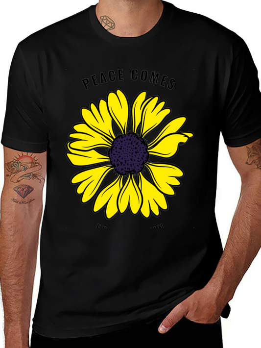 Peace Comes From Within Sunflower Graphic Tee
