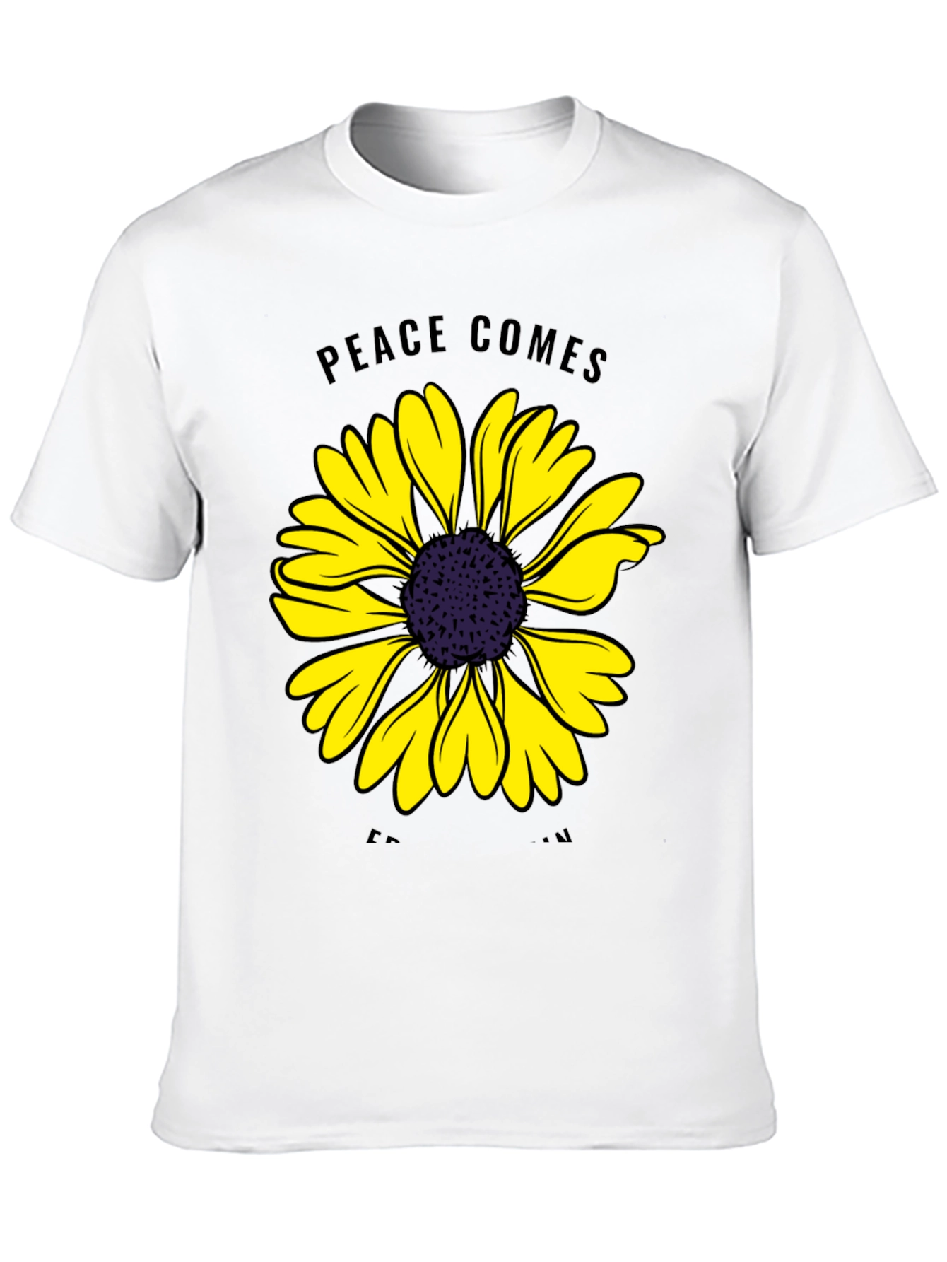 Peace Comes From Within Sunflower Graphic Tee