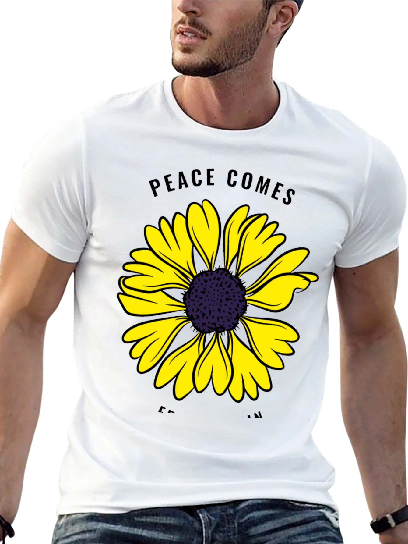 Peace Comes From Within Sunflower Graphic Tee