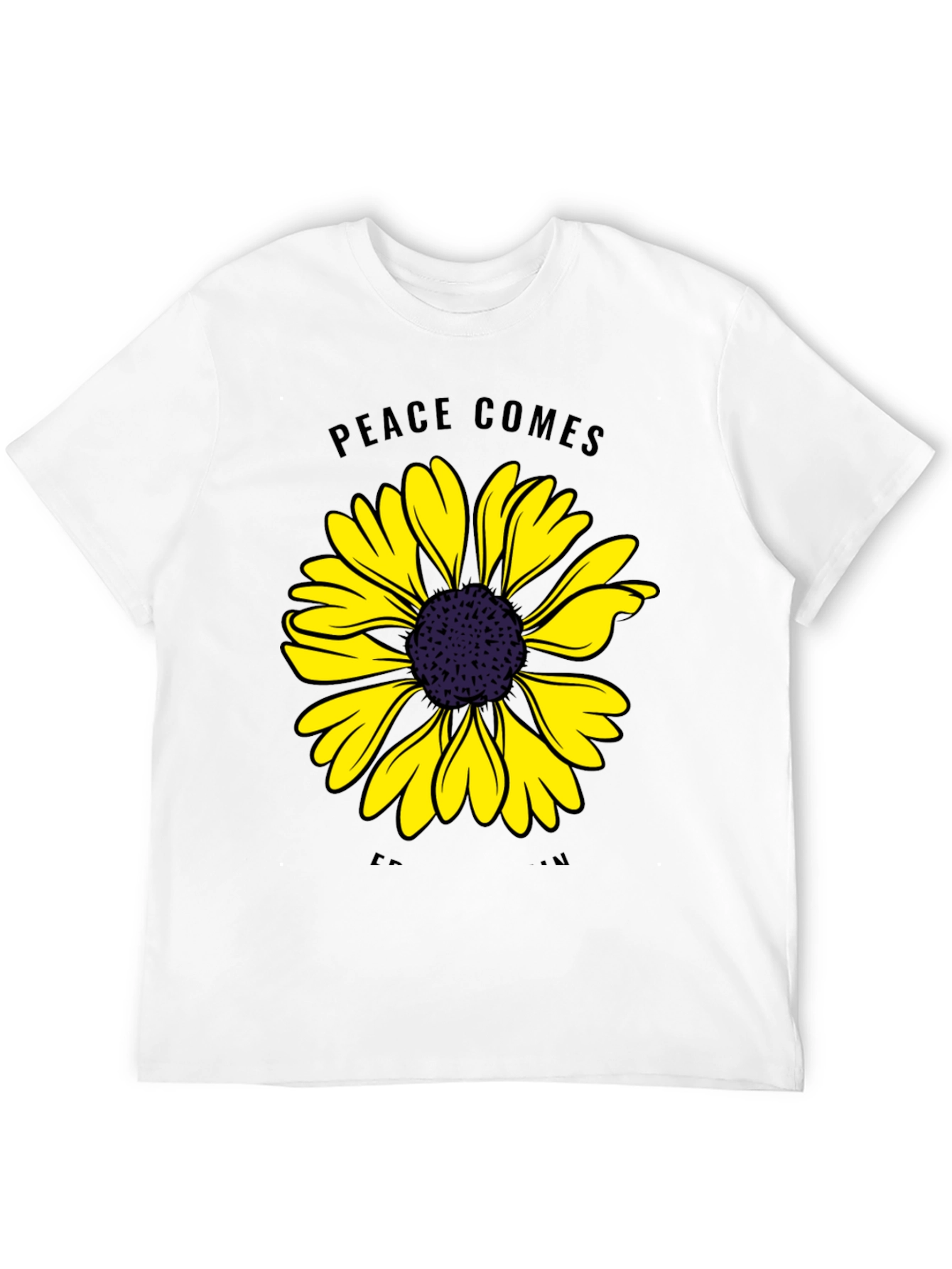 Peace Comes From Within Sunflower Graphic Tee
