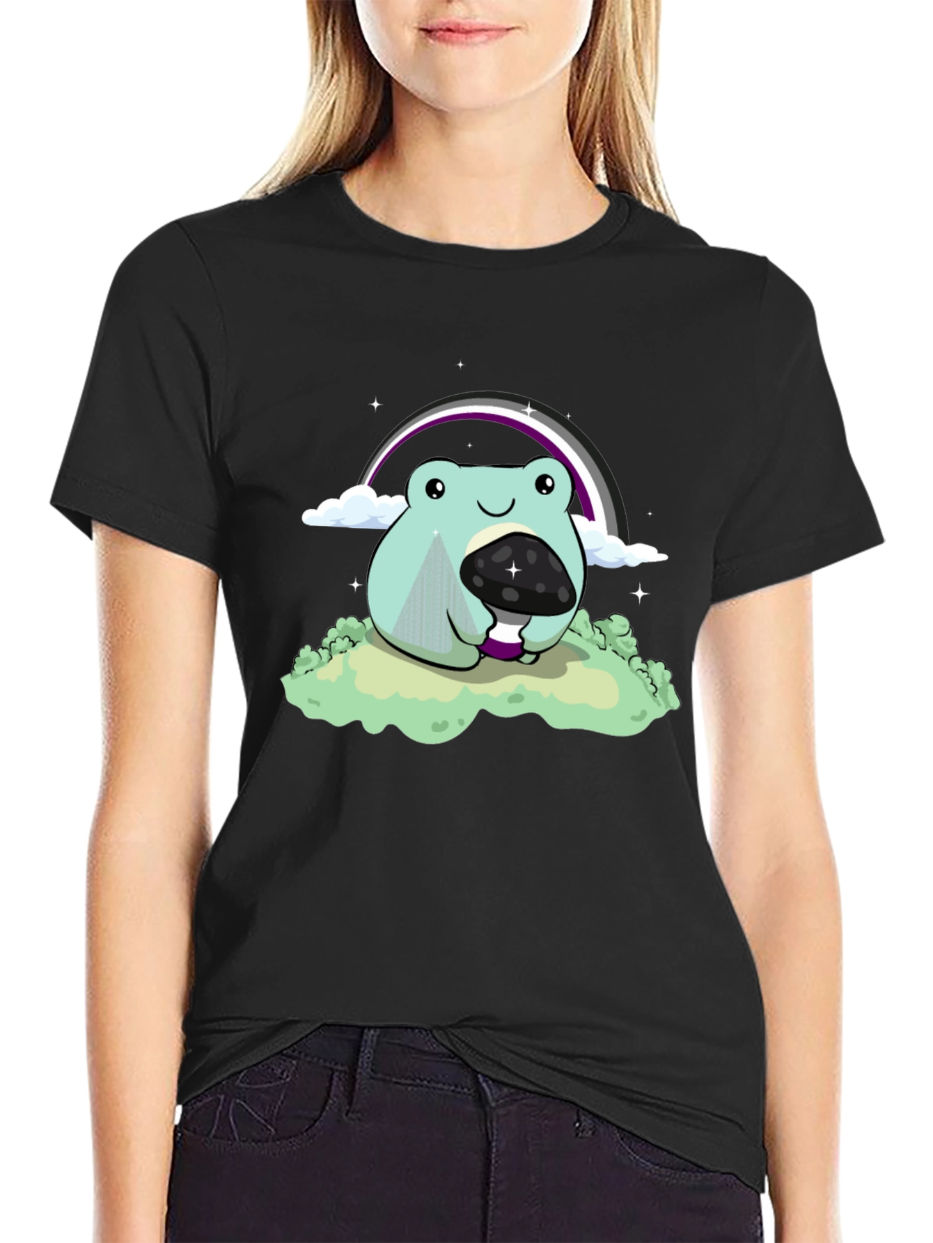 Frog & Mushroom T-Shirt - Ace Pride Design