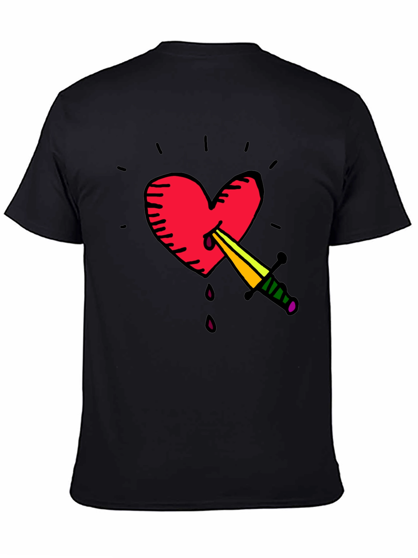 Heart & Dagger Graphic Tee - Stylish Unisex T-Shirt