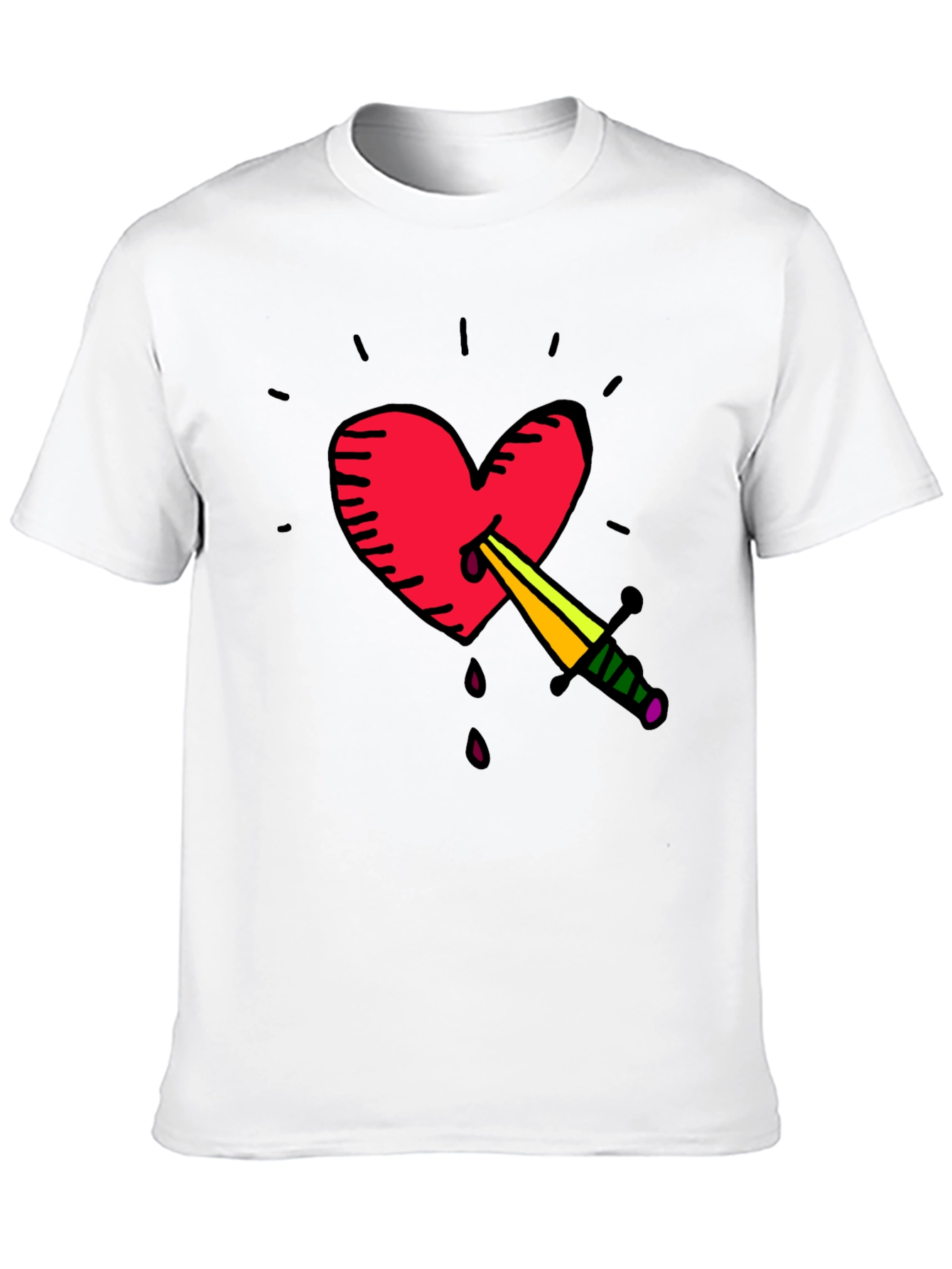 Heart & Dagger Graphic Tee - Stylish Unisex T-Shirt