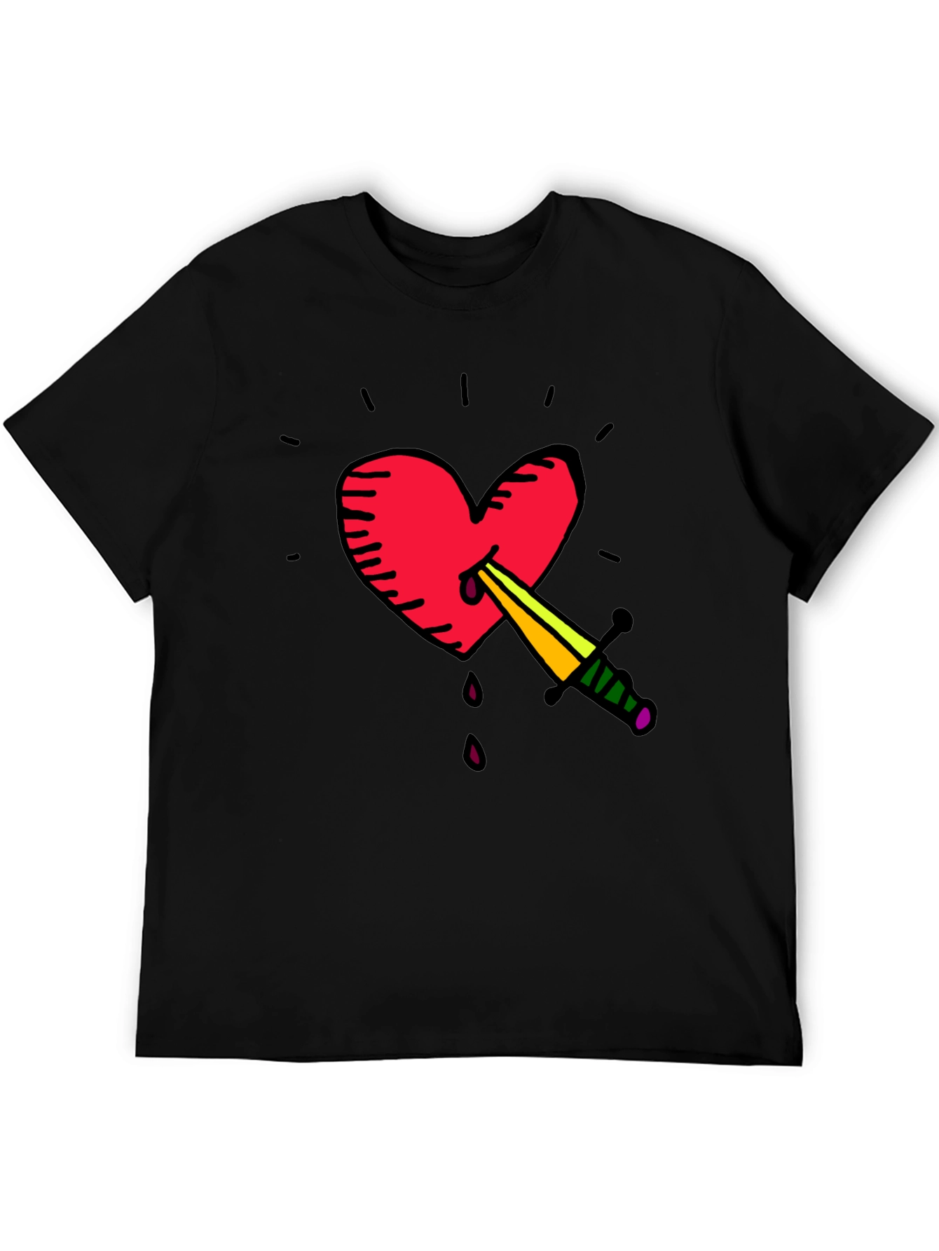 Heart & Dagger Graphic Tee - Stylish Unisex T-Shirt