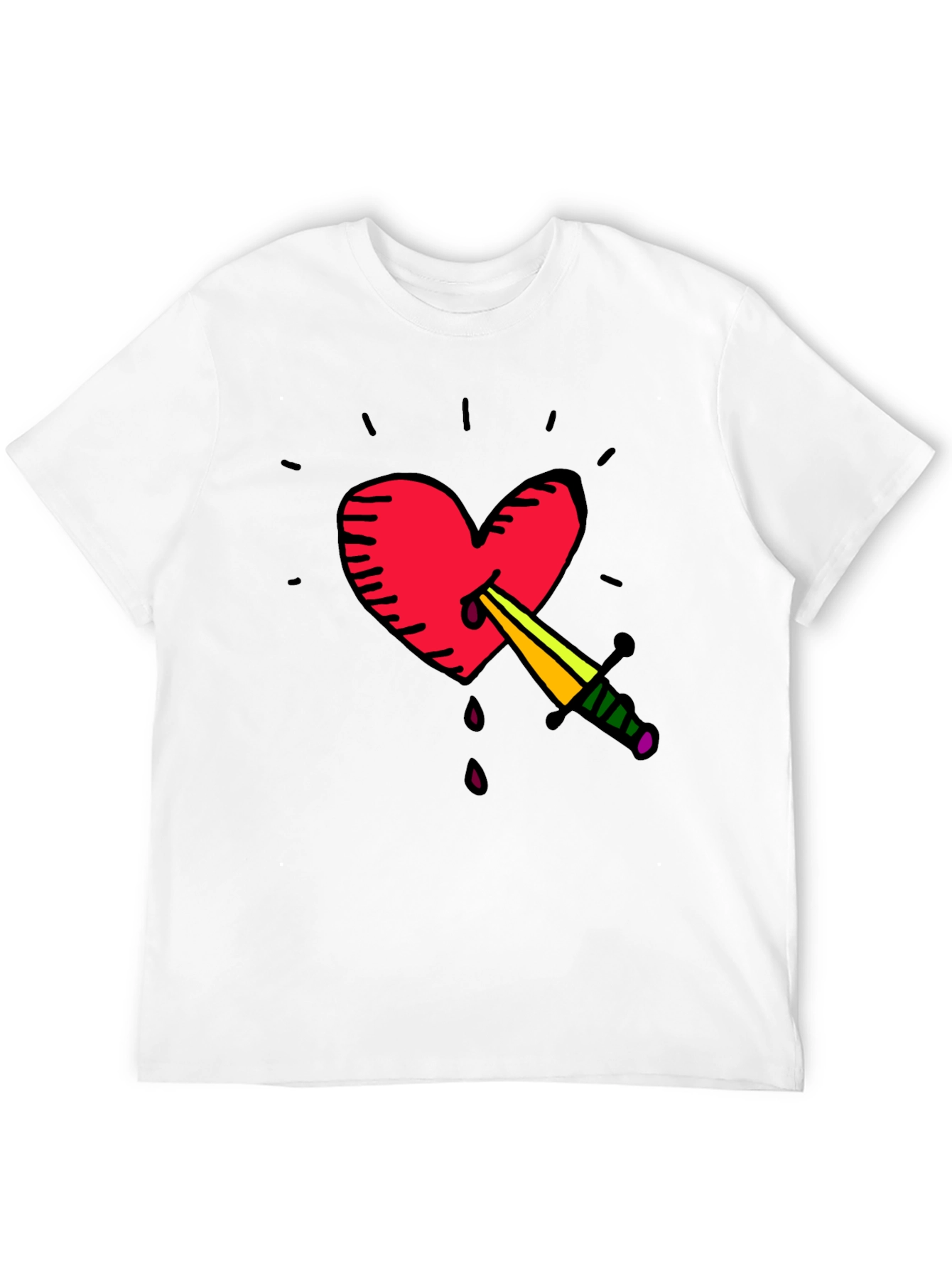 Heart & Dagger Graphic Tee - Stylish Unisex T-Shirt