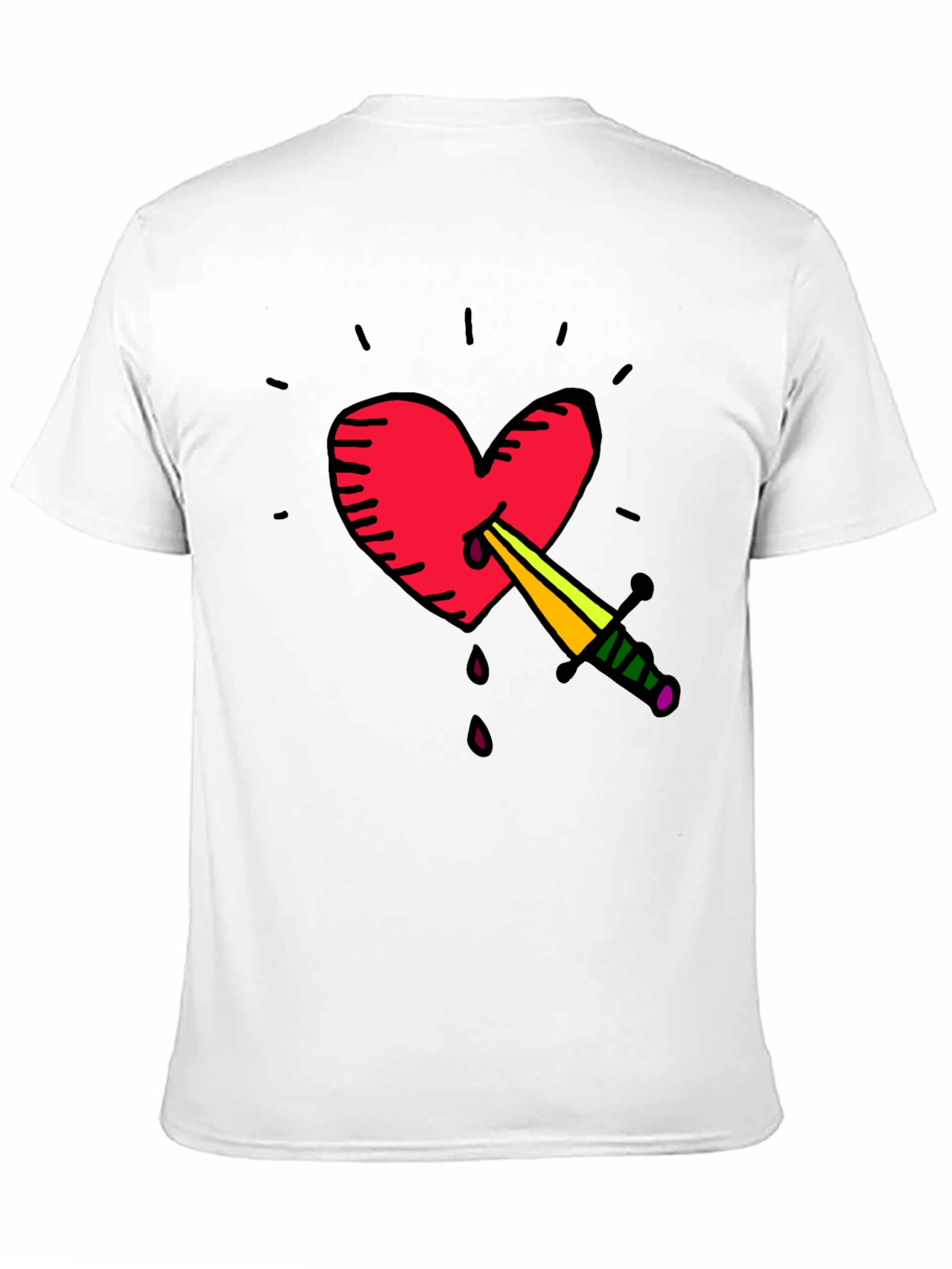 Heart & Dagger Graphic Tee - Stylish Unisex T-Shirt
