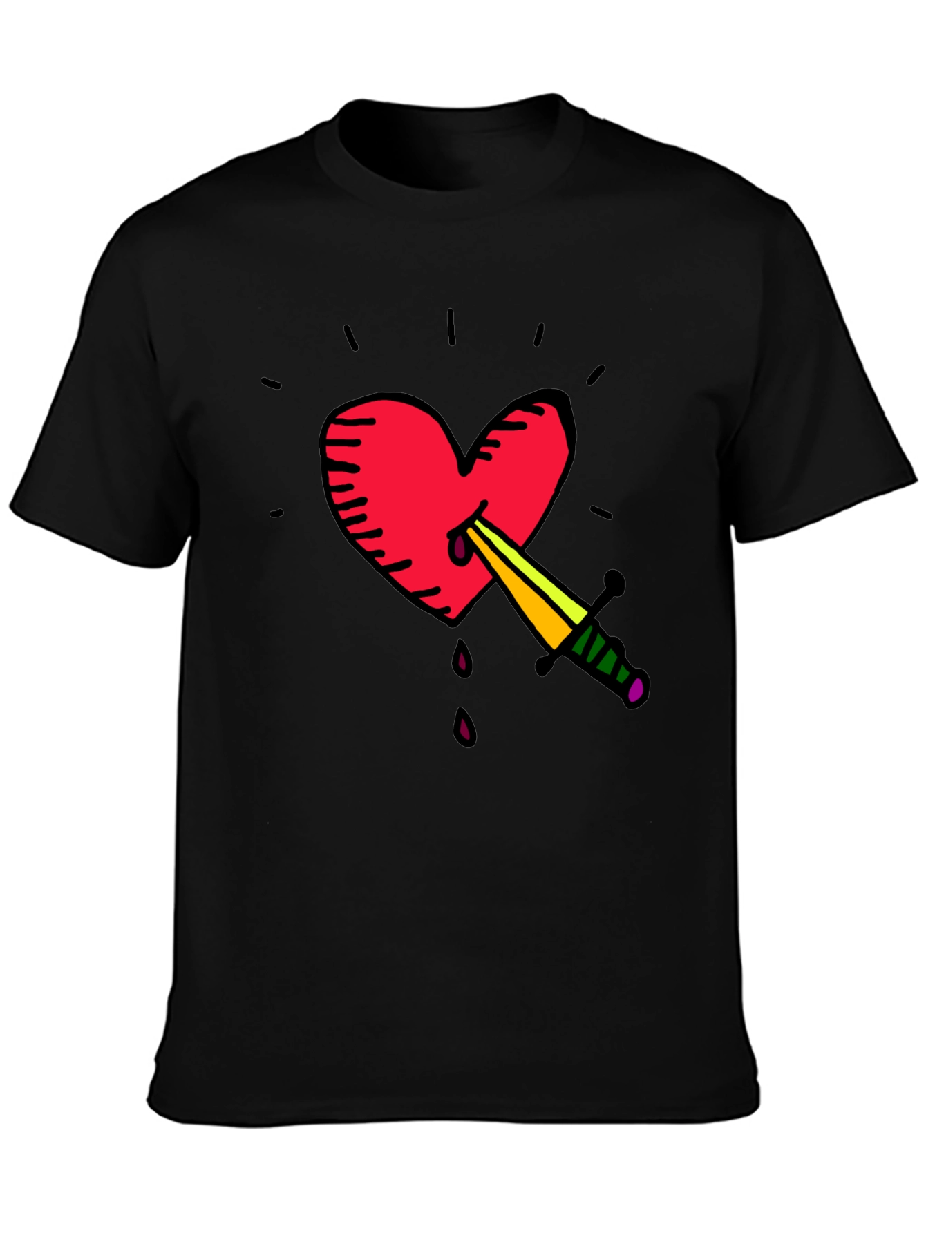 Heart & Dagger Graphic Tee - Stylish Unisex T-Shirt