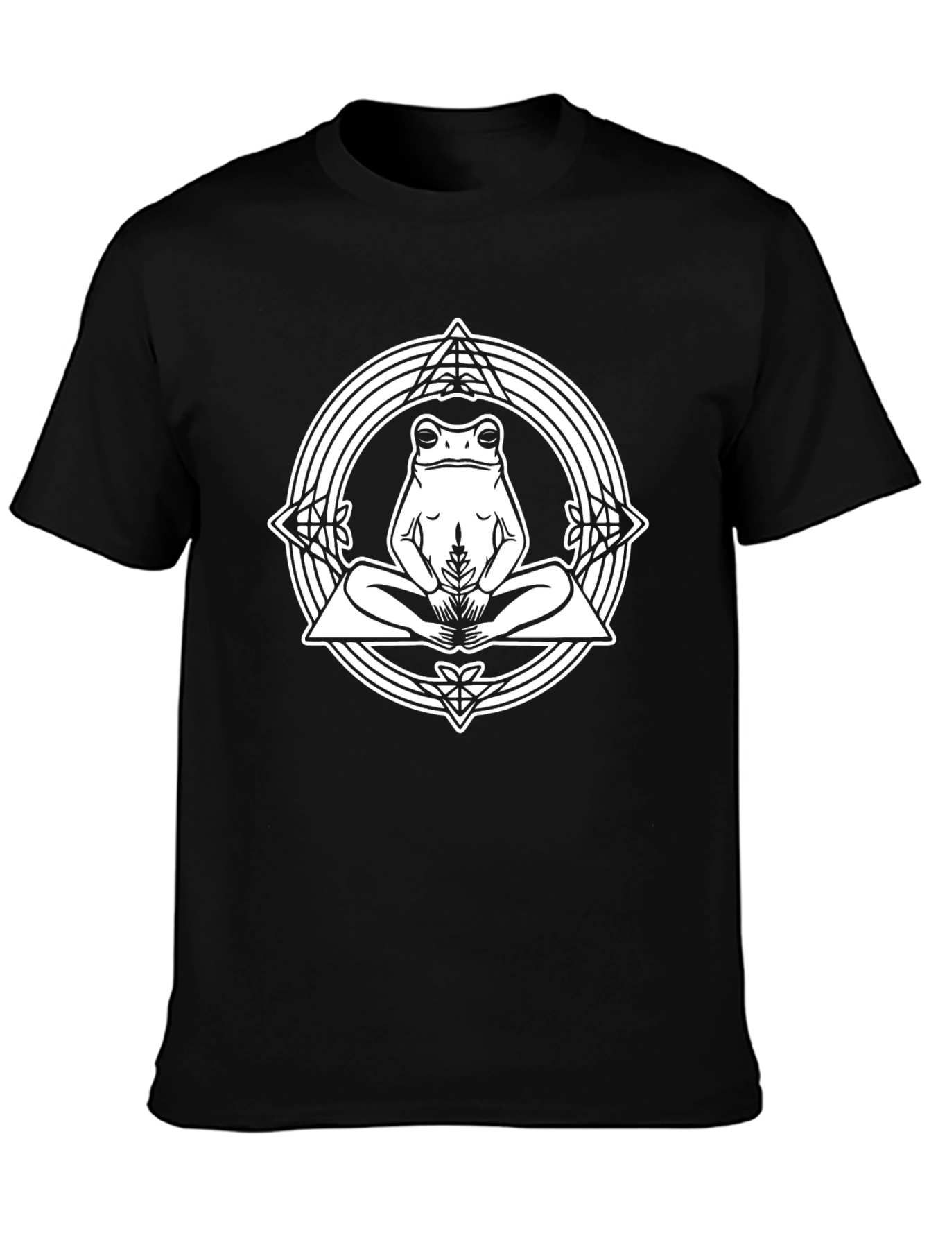 Meditating Frog T-Shirt - Black