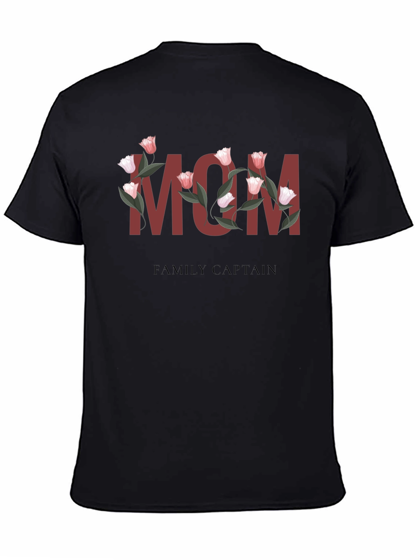 Floral MOM Family Captain T-Shirt